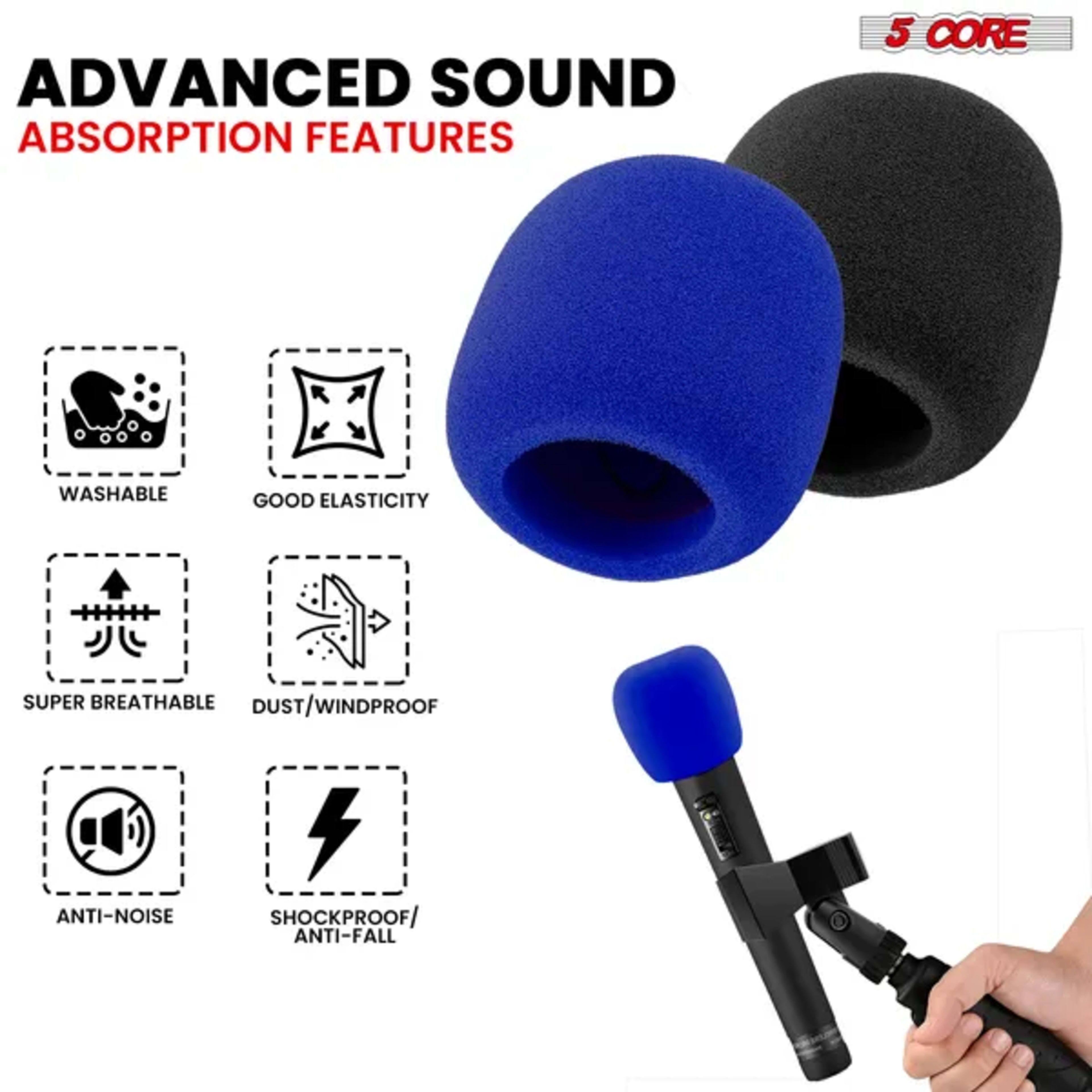5Core Microphone Cover Soft Foam Mic Windscreen Windproof Sponge For Handheld Mic 4