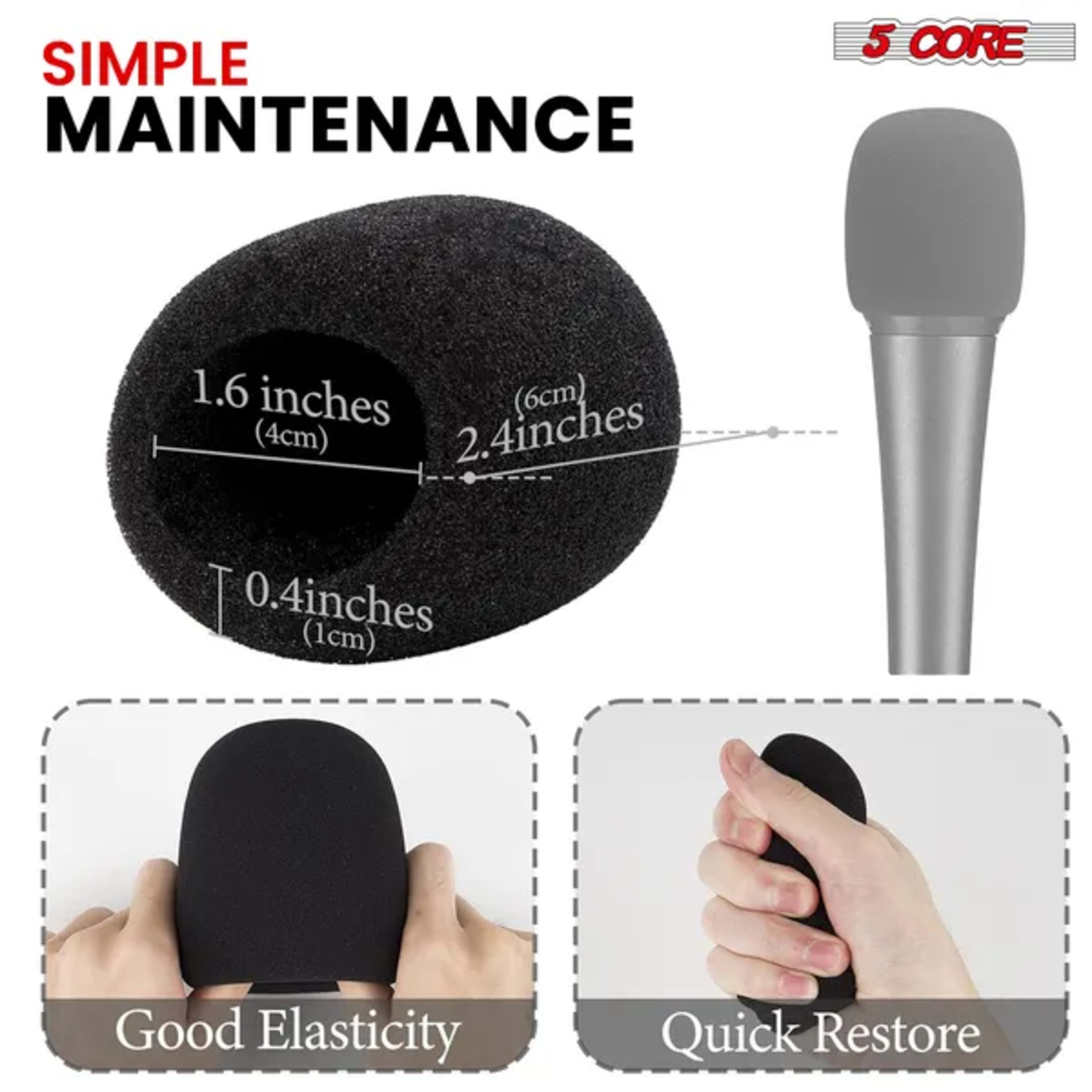 5Core Microphone Cover Soft Foam Mic Windscreen Windproof Sponge For Handheld Mic 2