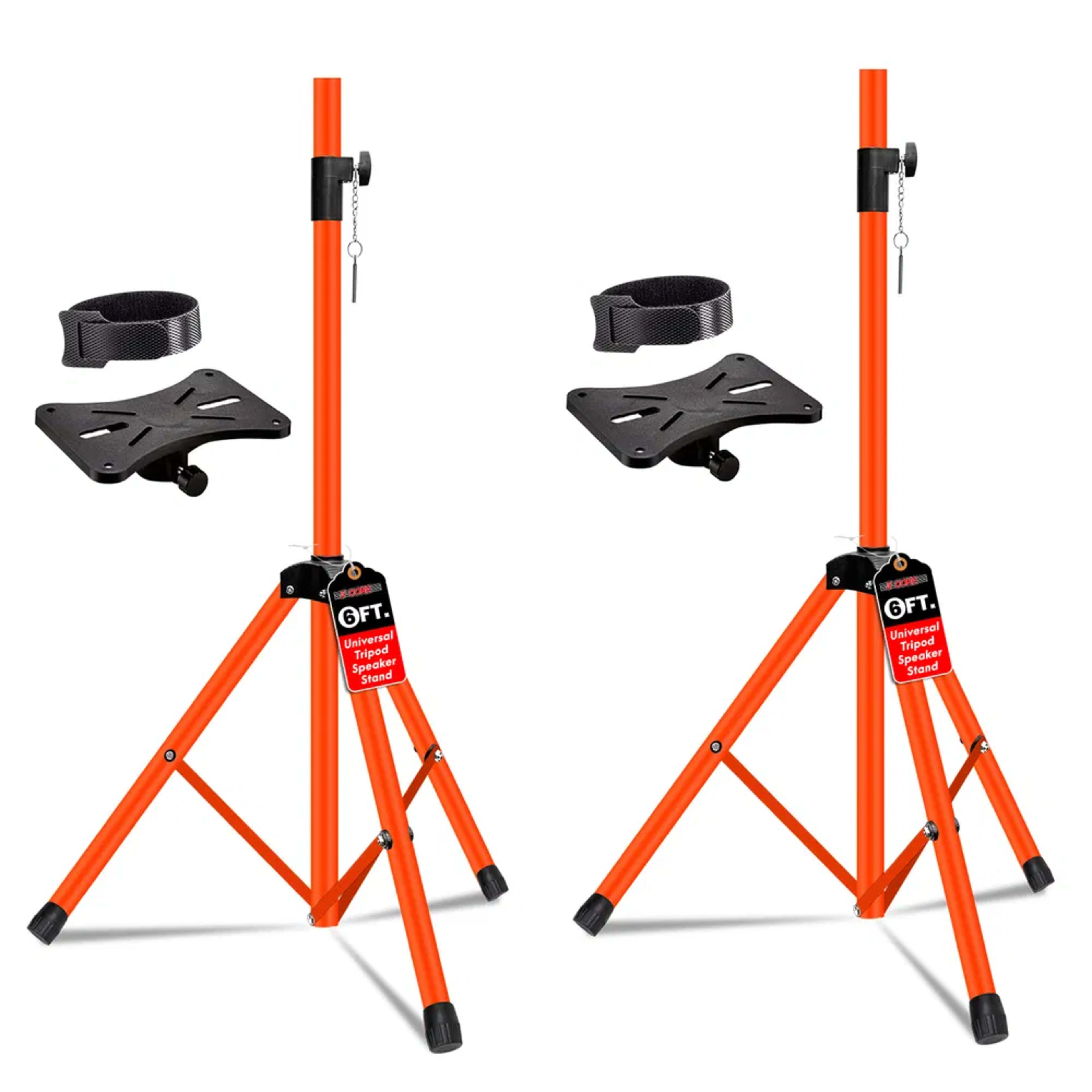 5 Core Speaker Stand Pair Height Adjustable PA DJ Tripod Studio Monitor Stands W 35mm Compatible Insert - SS ECO 2PK ORG