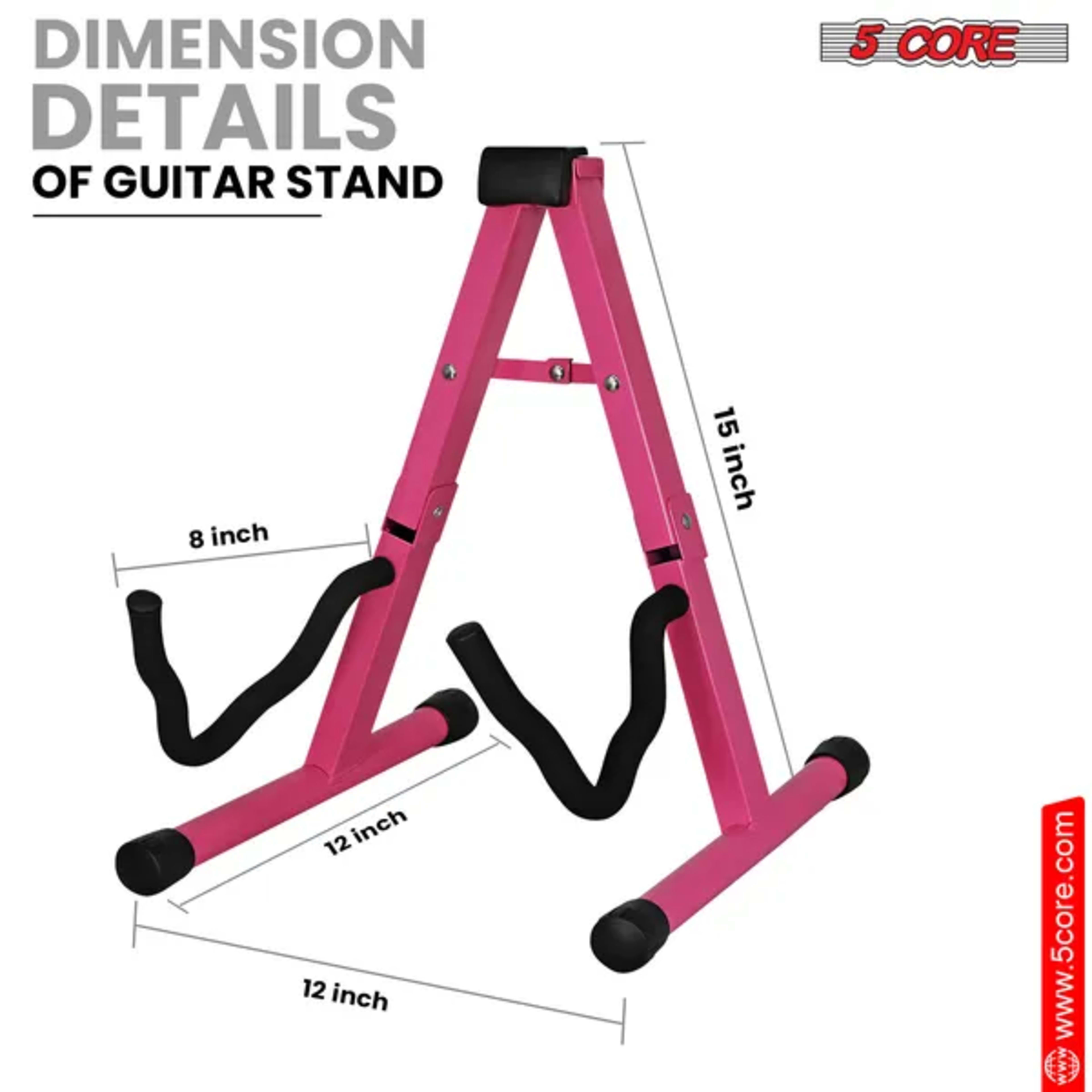 5 Core Guitar Stand A Shape Foam Arm Rubber Pad For Acoustic Electric Bass 2