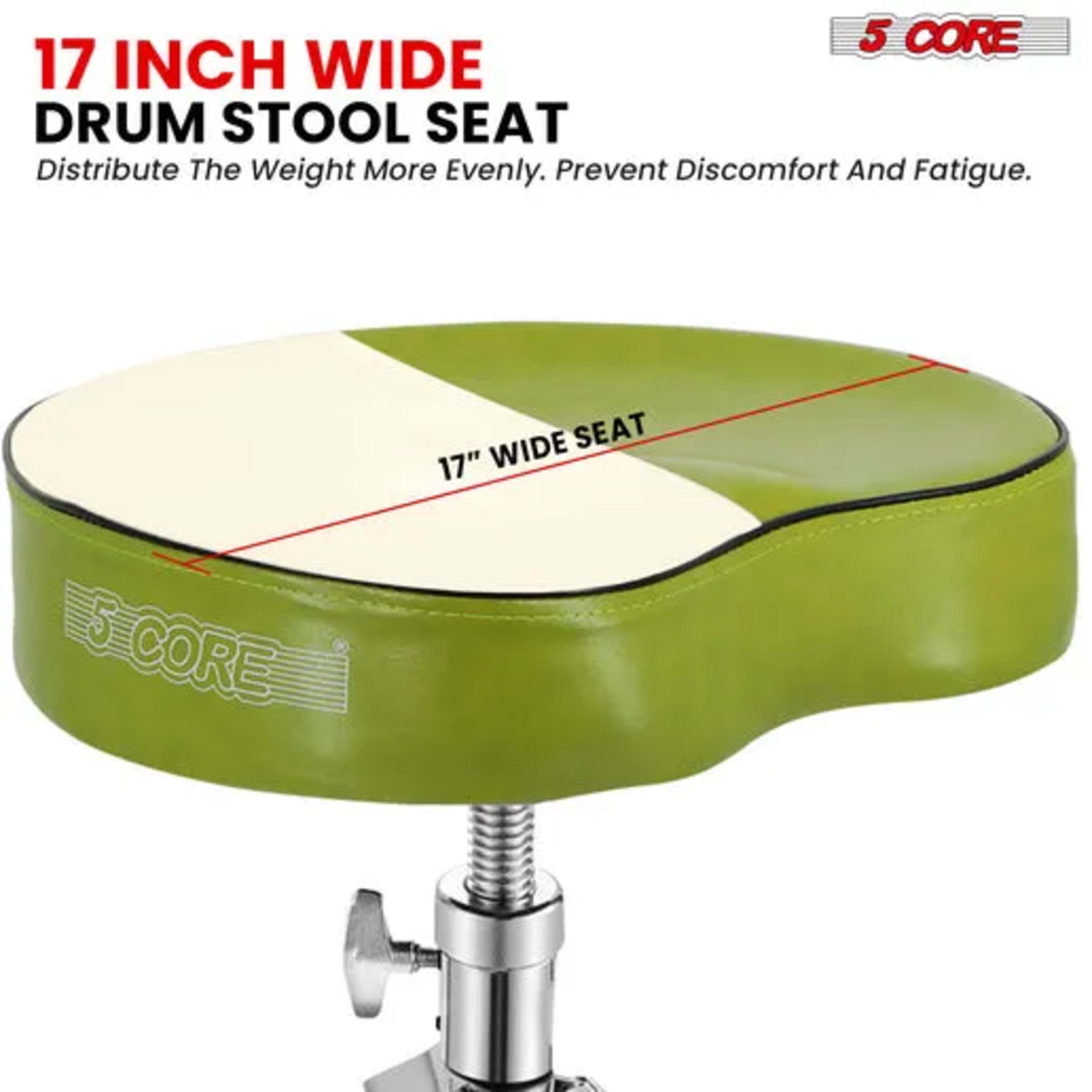 5 Core Drum Throne Padded Guitar Stool Saddle Drummer Seat For Adults & Kids - DS CH D-GR SDL HD 5