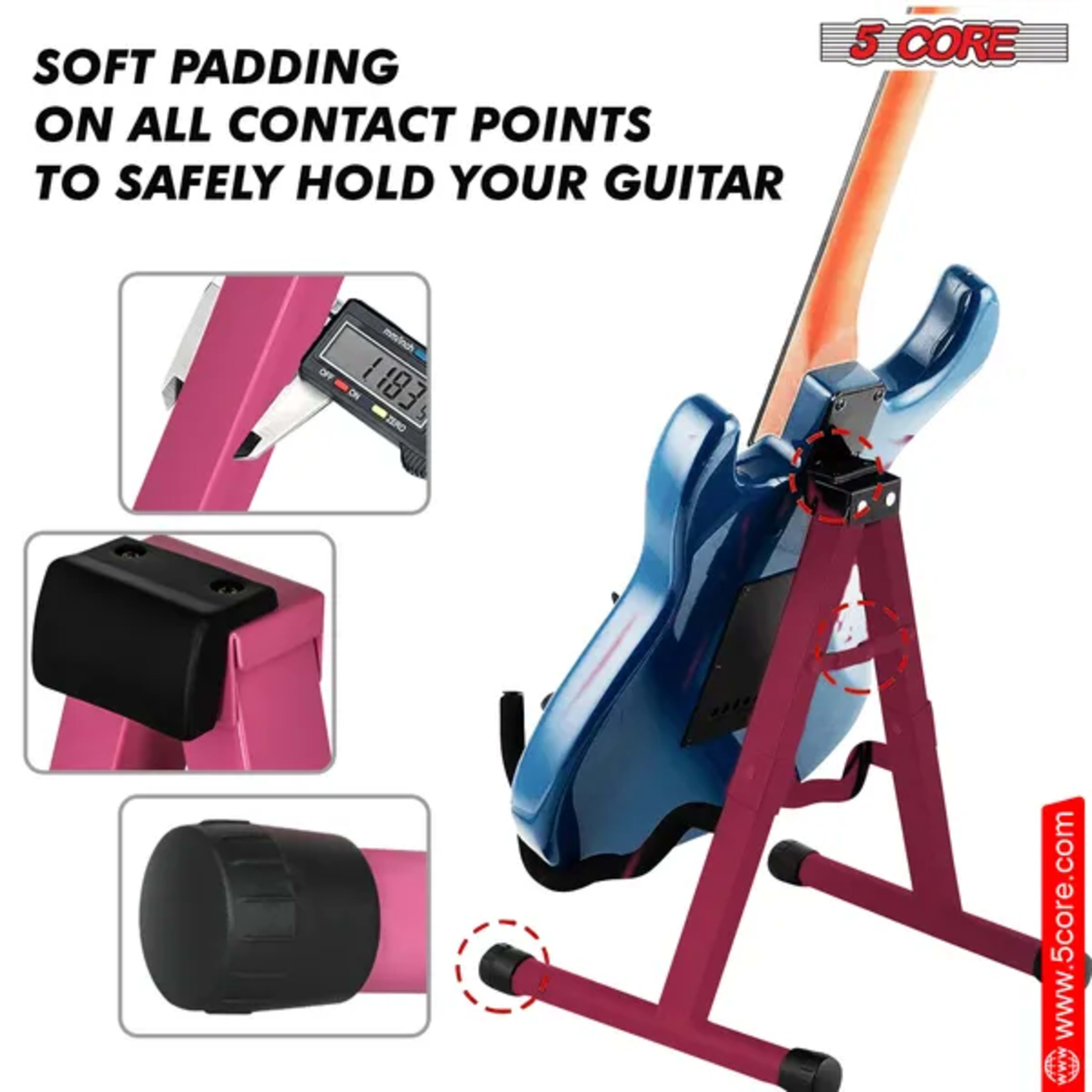 5 Core Guitar Stand A Shape Foam Arm Rubber Pad For Acoustic Electric Bass 5