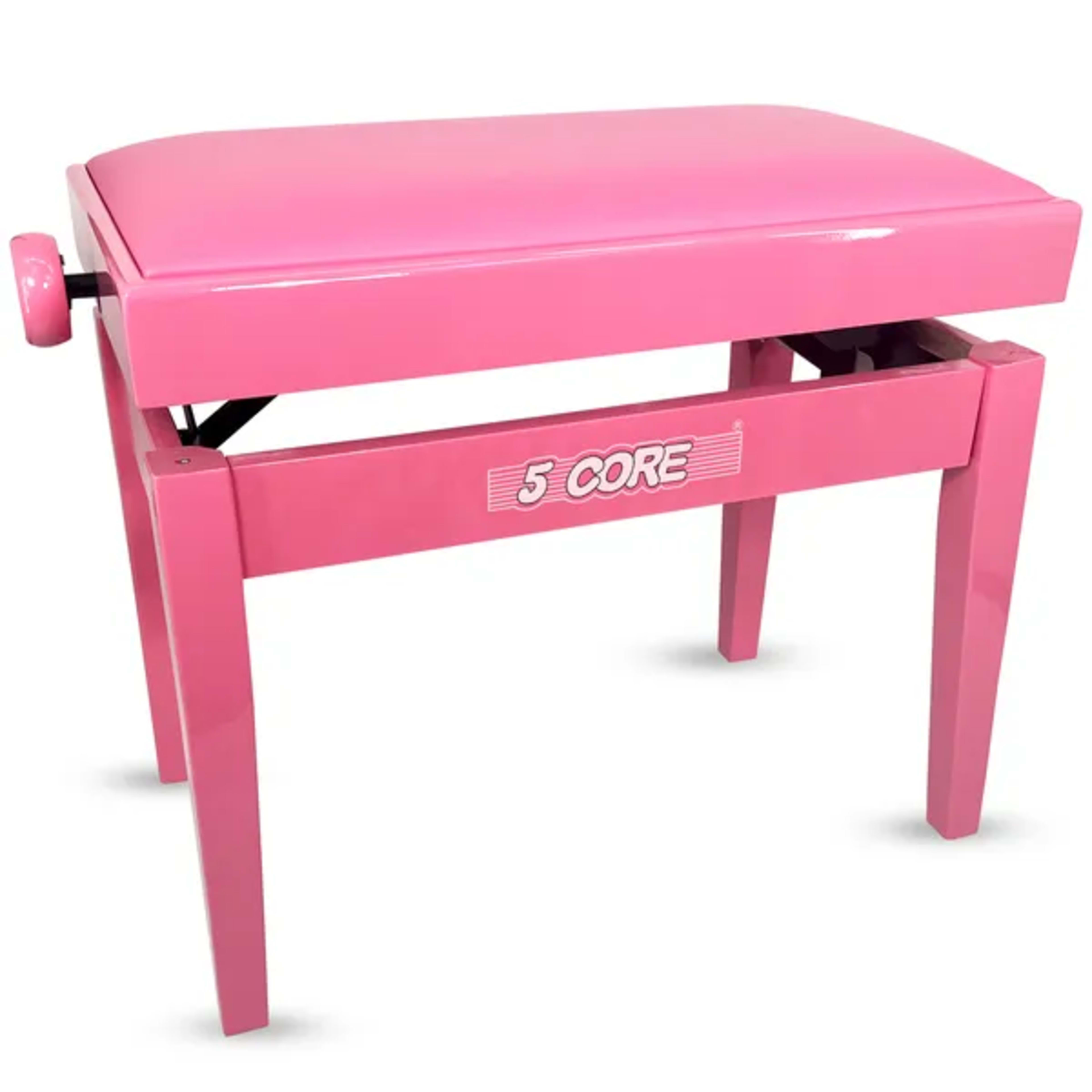 5 Core Adjustable Piano Bench Thick 3.25" Solid Wood Keyboard Stool Heavy Duty Musician Chair 2