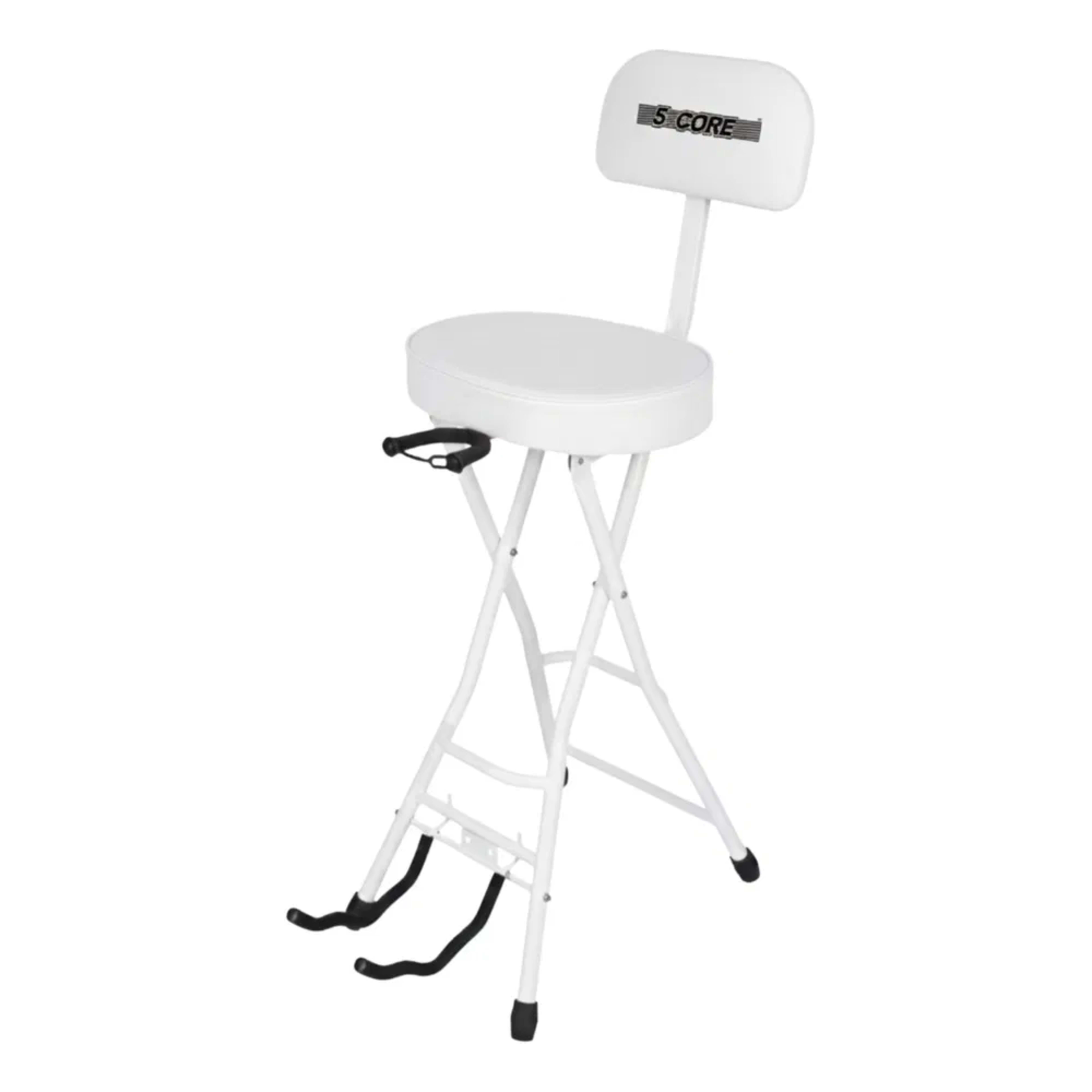 5Core Guitar Stool 3.15" Padded Chair W Backrest Foldable Music Seat Built In Foot Rest Guitar Stand 7