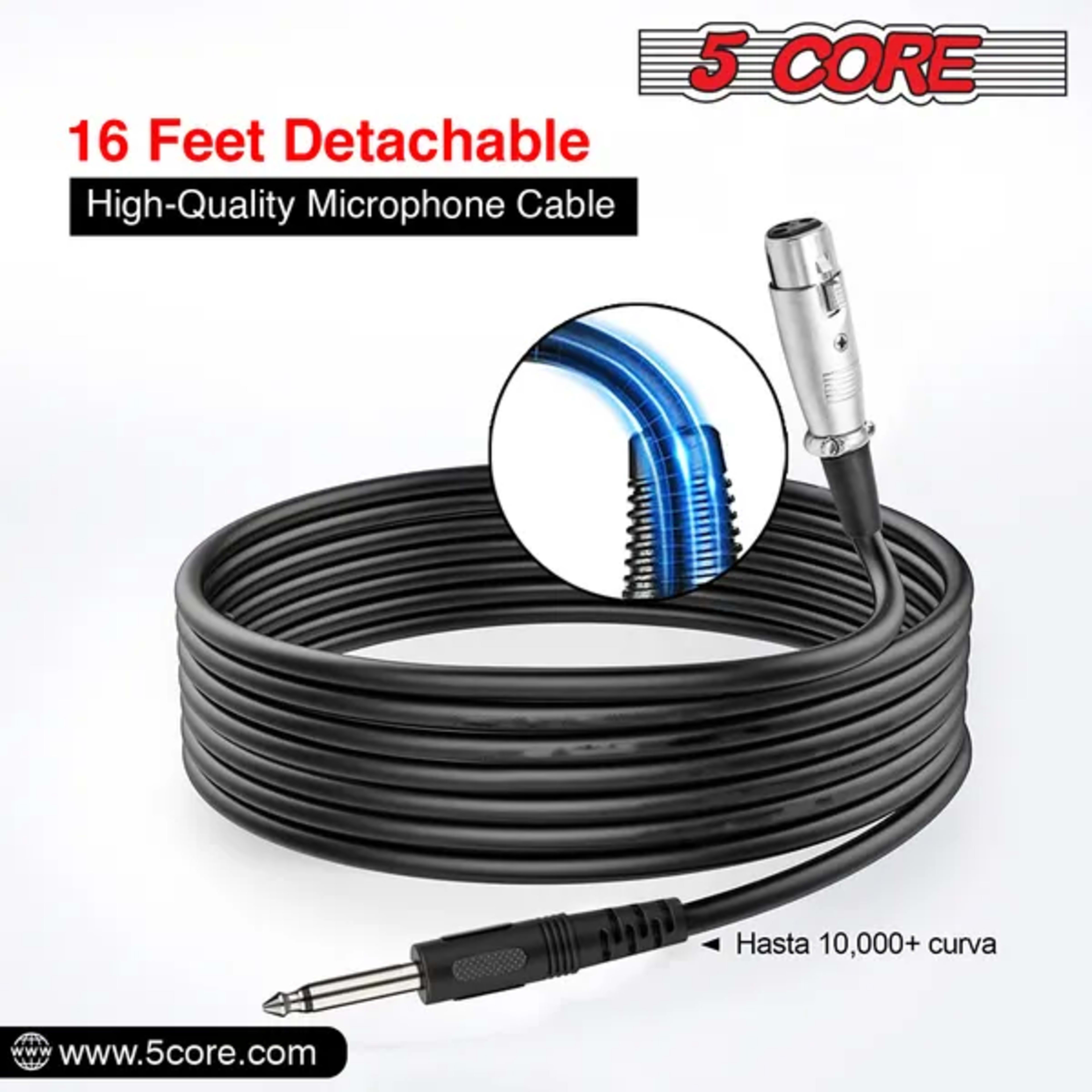 5 CORE Microphone Dynamic Vocal Handheld Mic Cardioid Unidirectional Microfono W On Off Switch + XLR Audio Cable For Sin 3