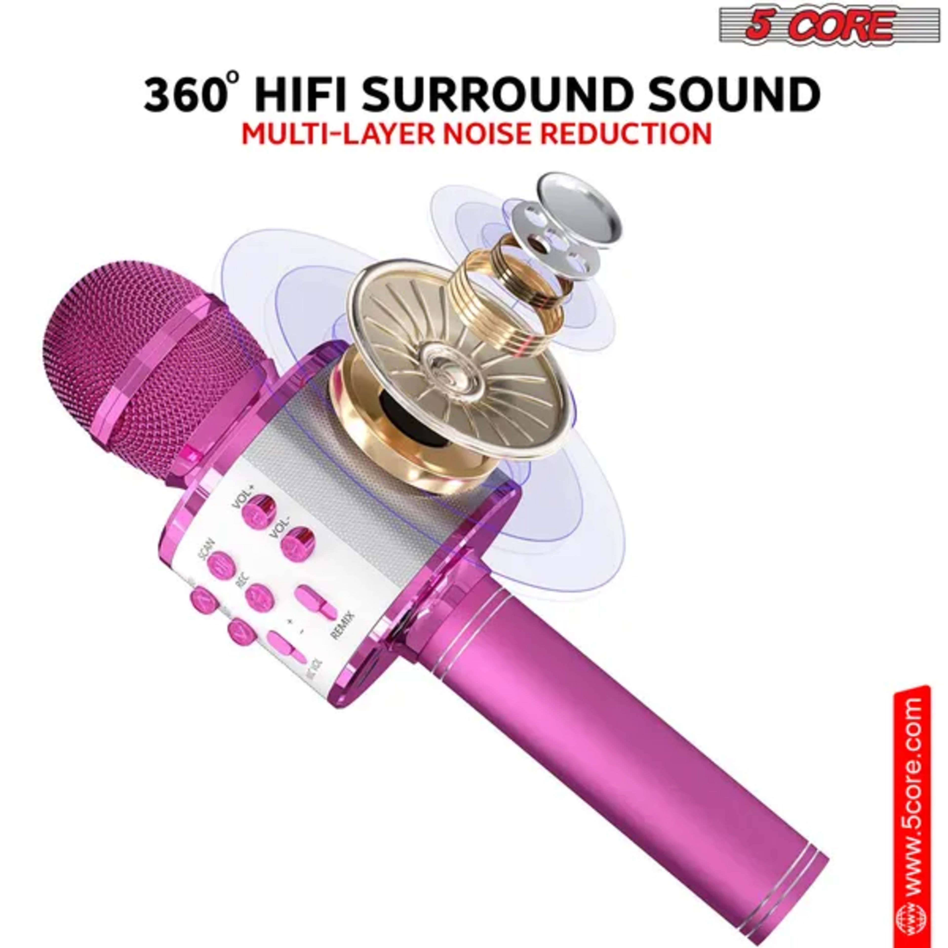 5 Core Microphone Wireless Karaoke Mic With Speaker 3 In 1 Portable Bluetooth Microfono Inalambrico 2