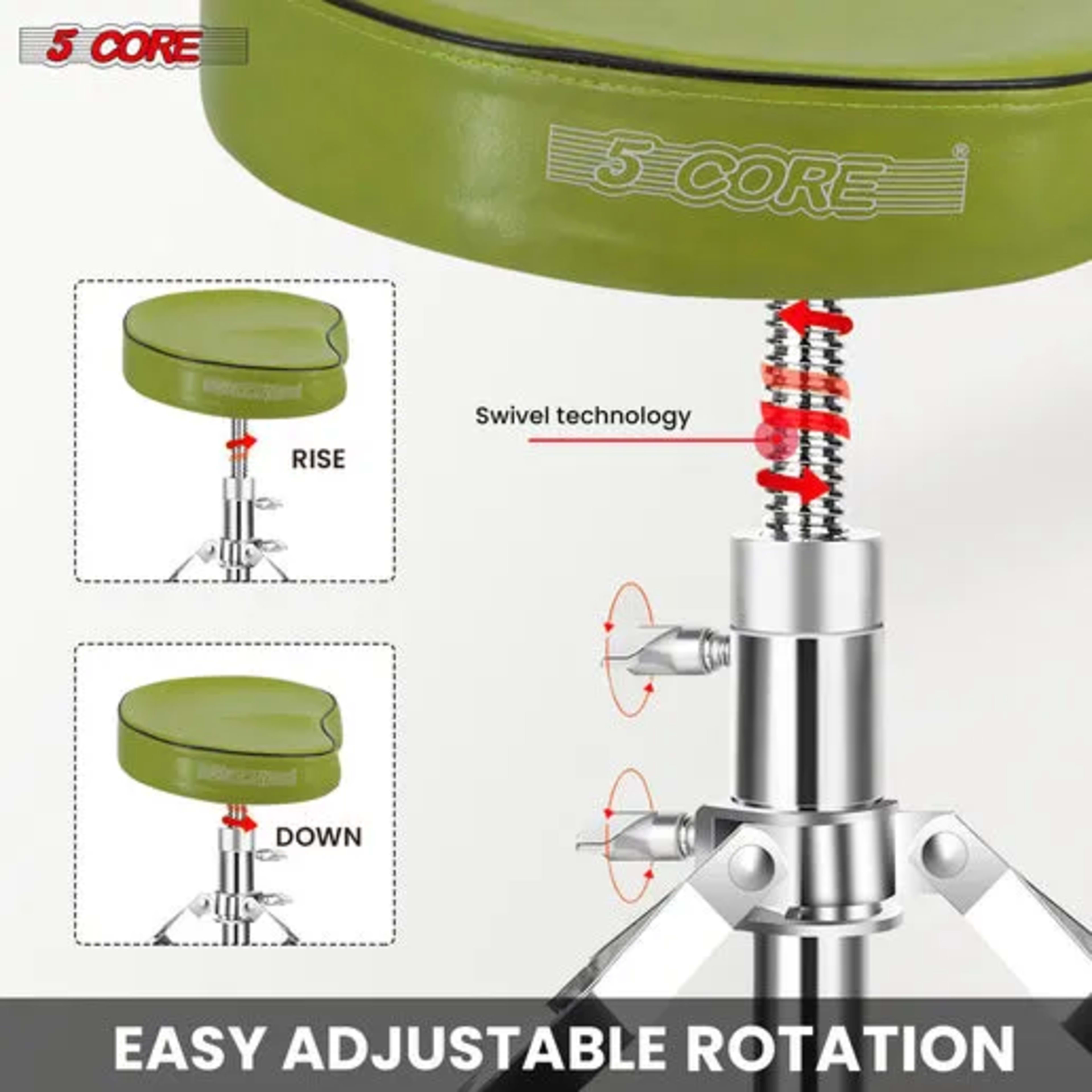 5 Core Drum Throne Padded Guitar Stool Saddle Drummer Seat For Adults & Kids - DS CH D-GR SDL HD 4