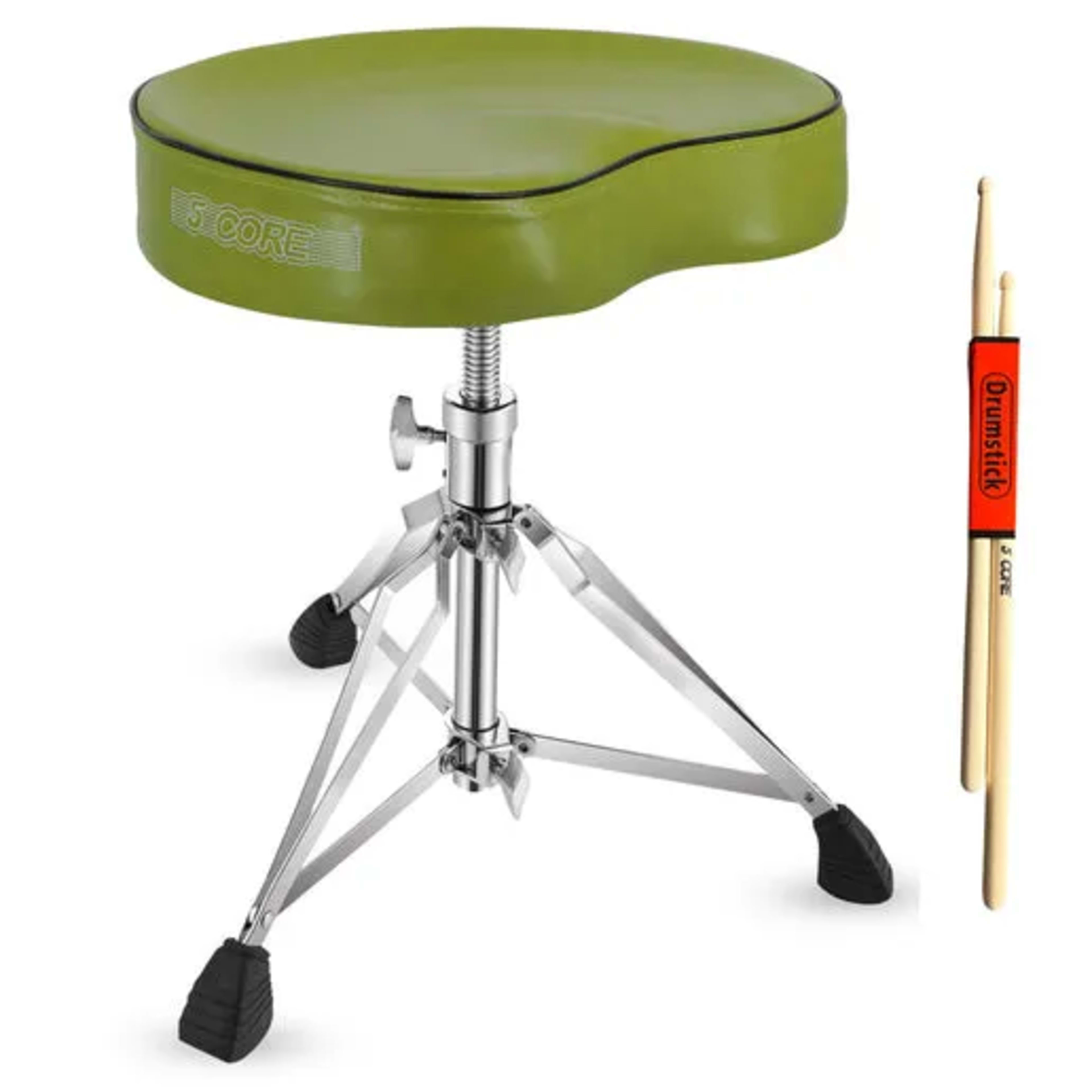 5 Core Drum Throne Padded Guitar Stool Saddle Drummer Seat For Adults & Kids - DS CH D-GR SDL HD 3