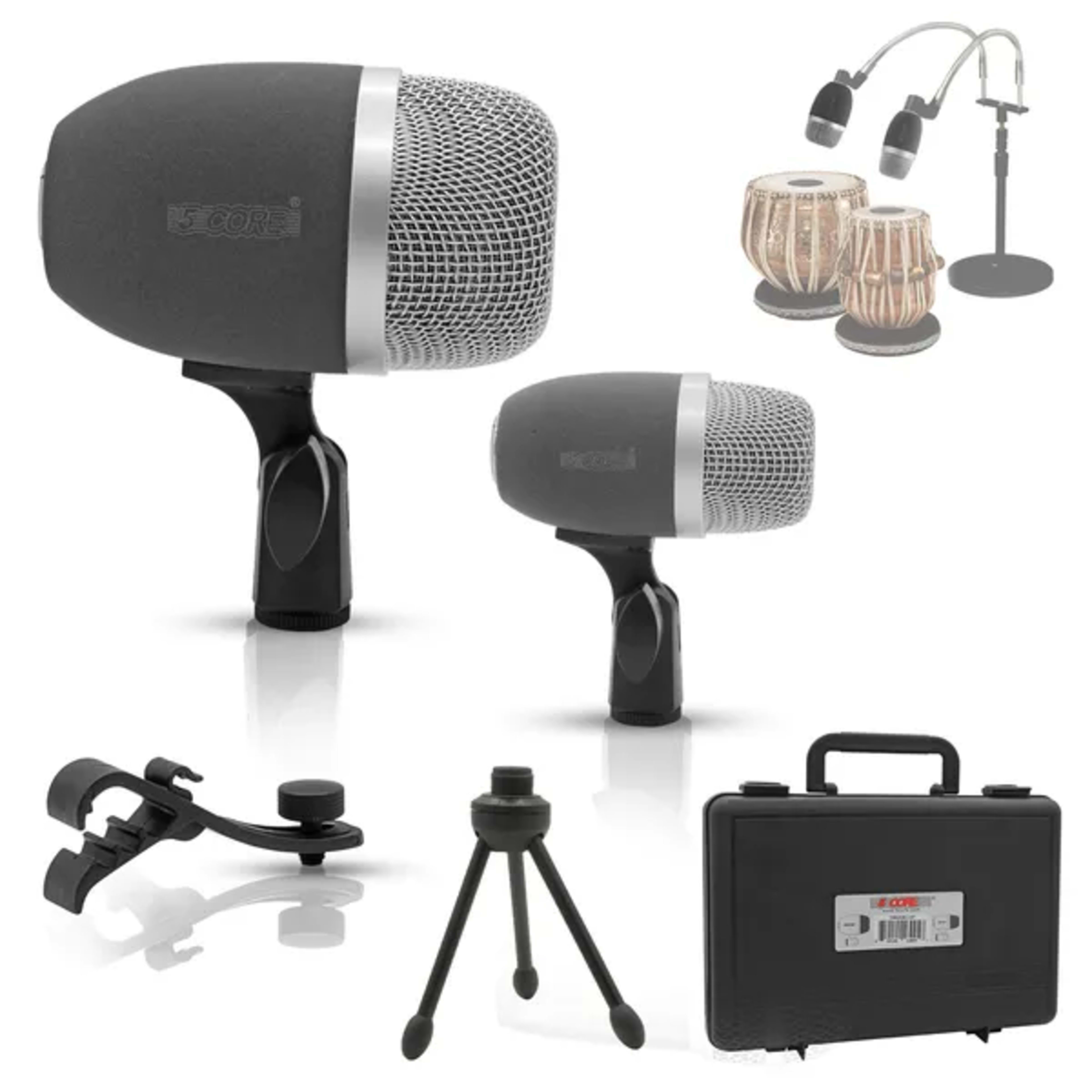 5 Core Tabla Mic Indian Instrument Microphone Set For Bayan & Dayan Dholak Uni-Directional Mridangam Mic For Recording L 2