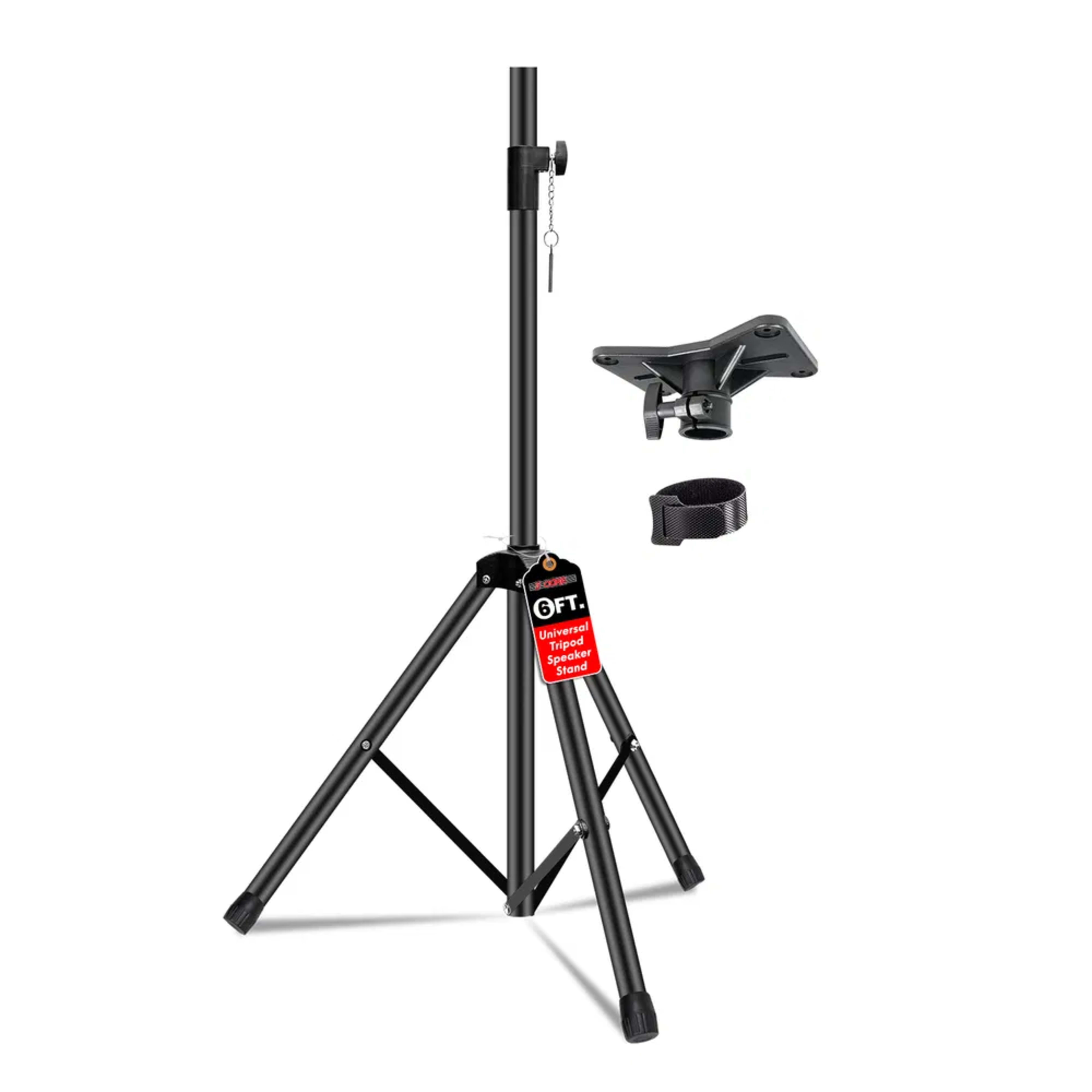 5 Core Speaker Stand Height Adjustable PA DJ Tripod Studio Monitor Stands W 35mm Compatible Insert - SS ECO 1PK BLK WoB