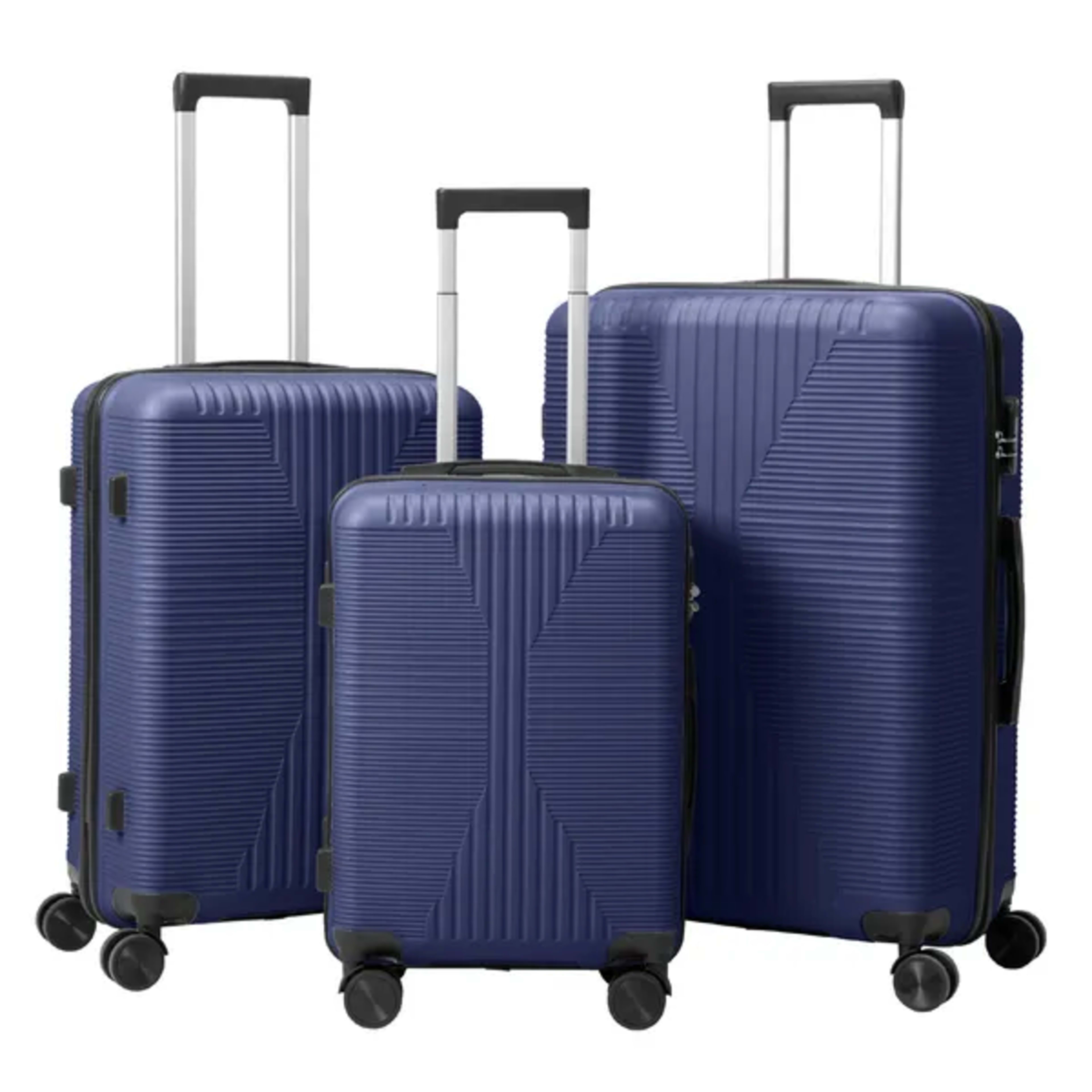 Non-TSA Customs Lock 3-in-1 PP Trolley Case, 20in, 24in, 28in, PP, Navy Blue 5