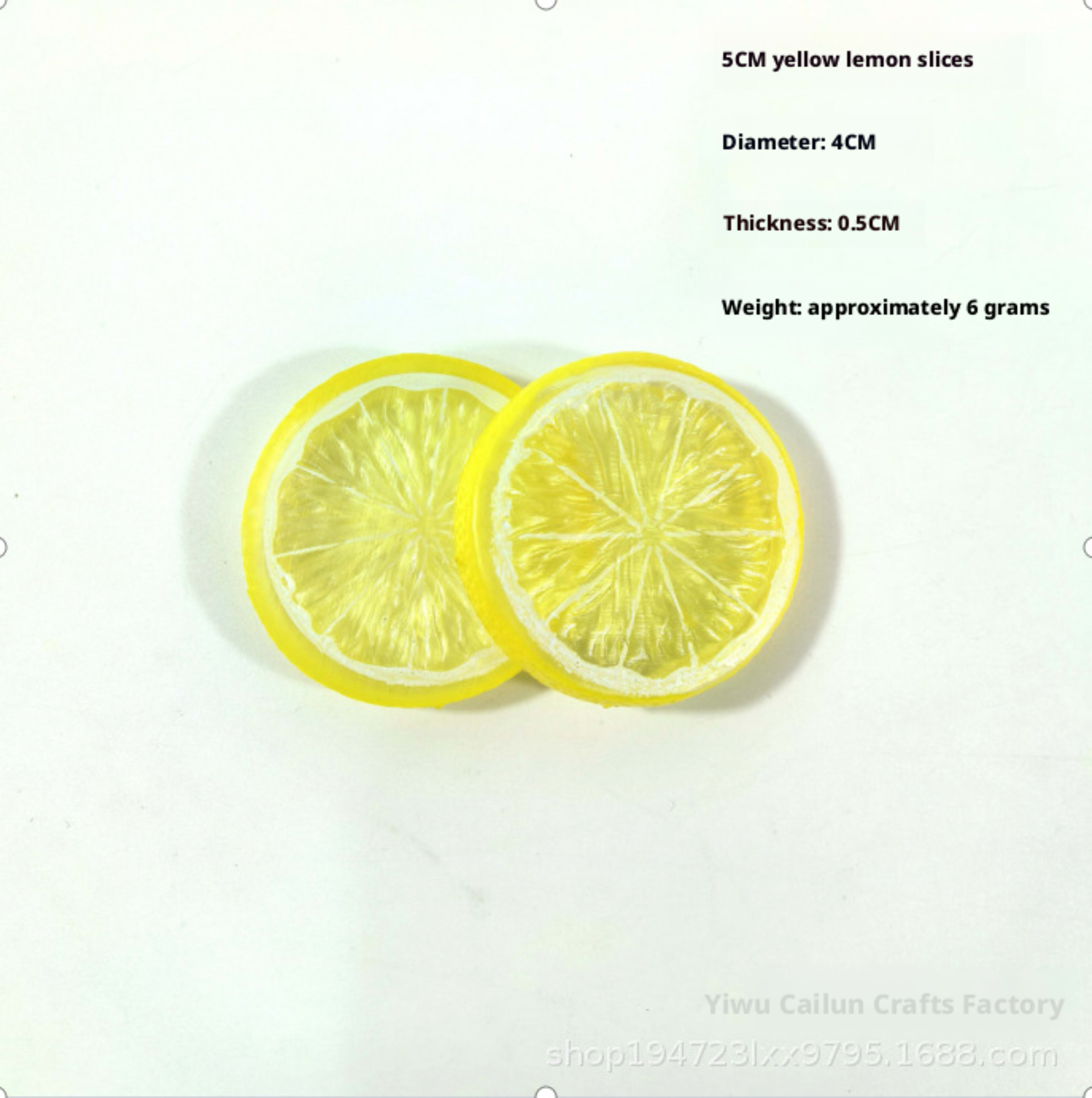Simulated lemon slices-Orange 4CM-1 piece 5