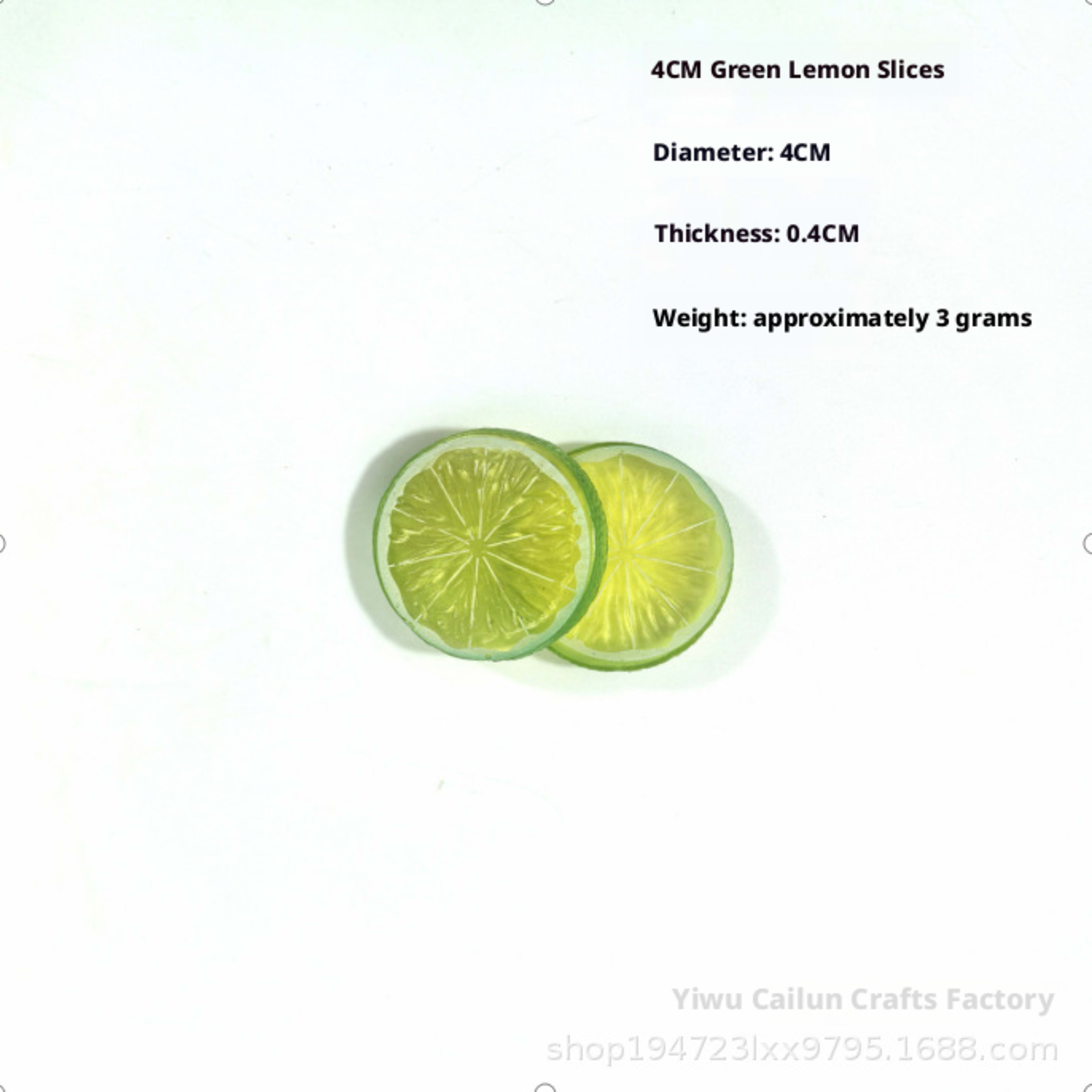Simulated lemon slices-Orange 4CM-1 piece 2