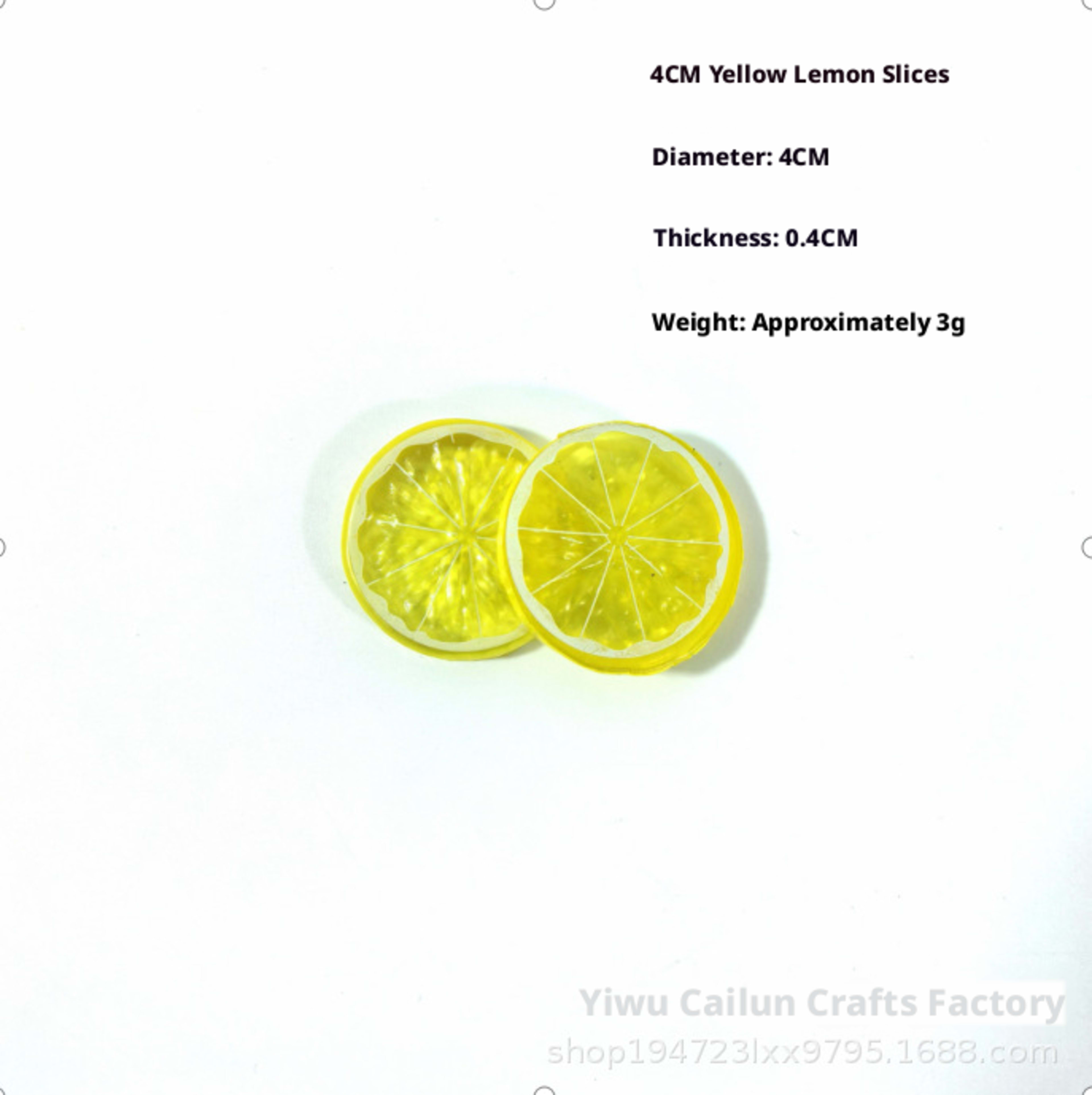 Simulated lemon slices-Orange 4CM-1 piece 4