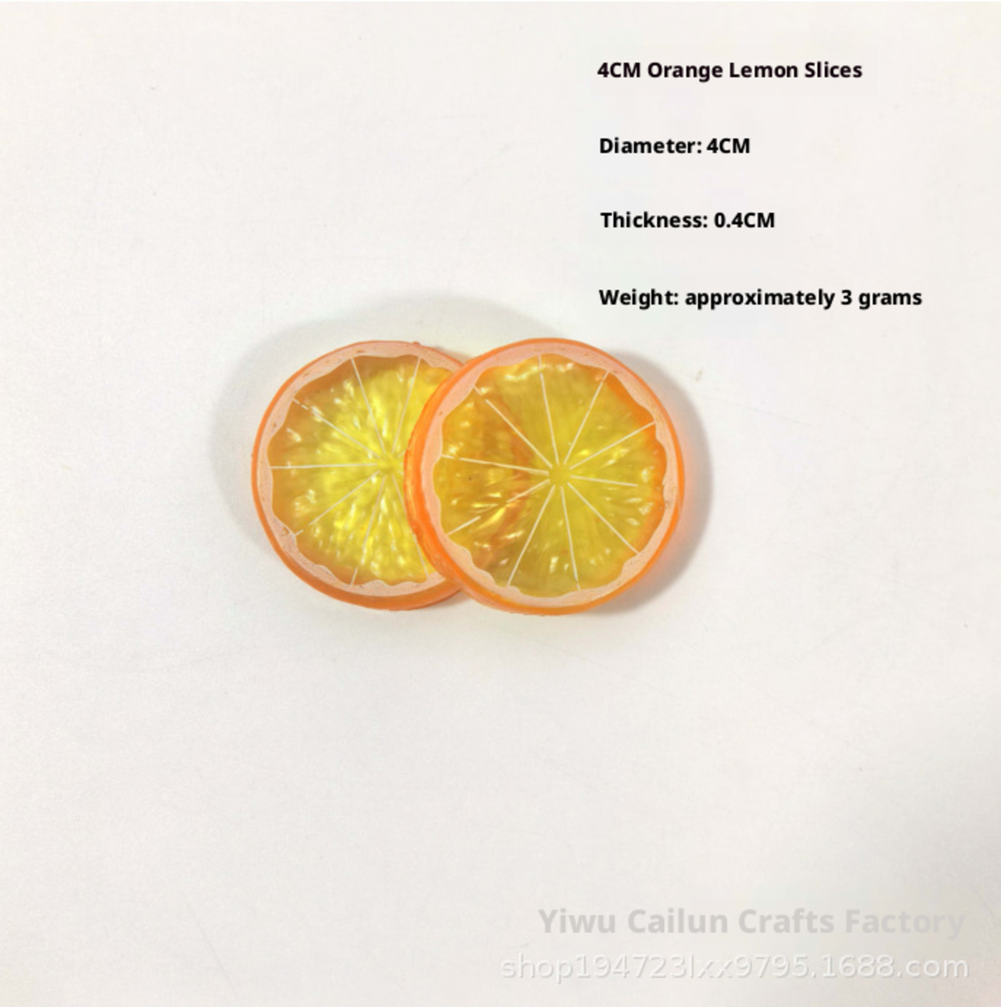 Simulated lemon slices-Orange 4CM-1 piece 6