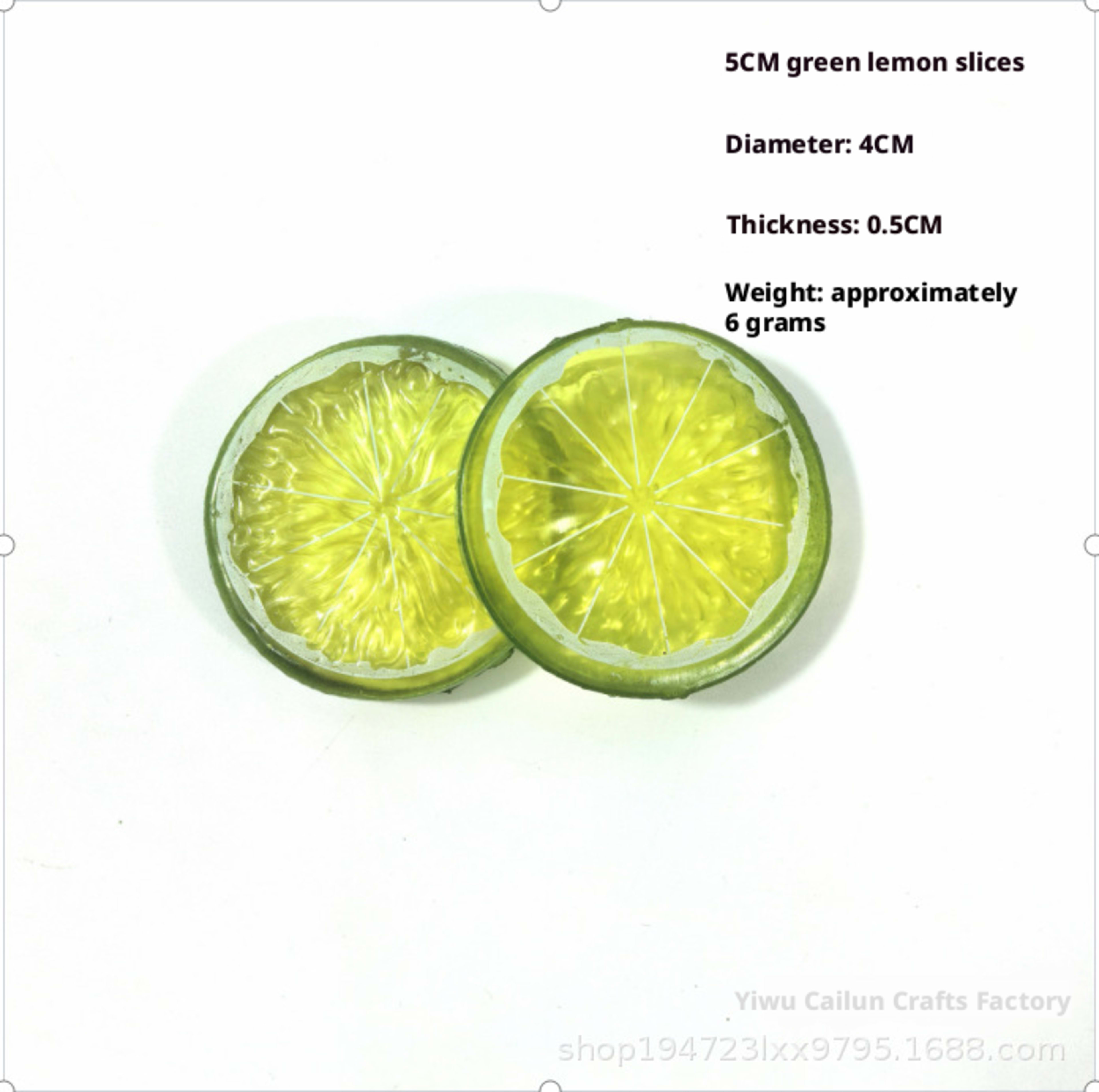 Simulated lemon slices-Orange 4CM-1 piece 3