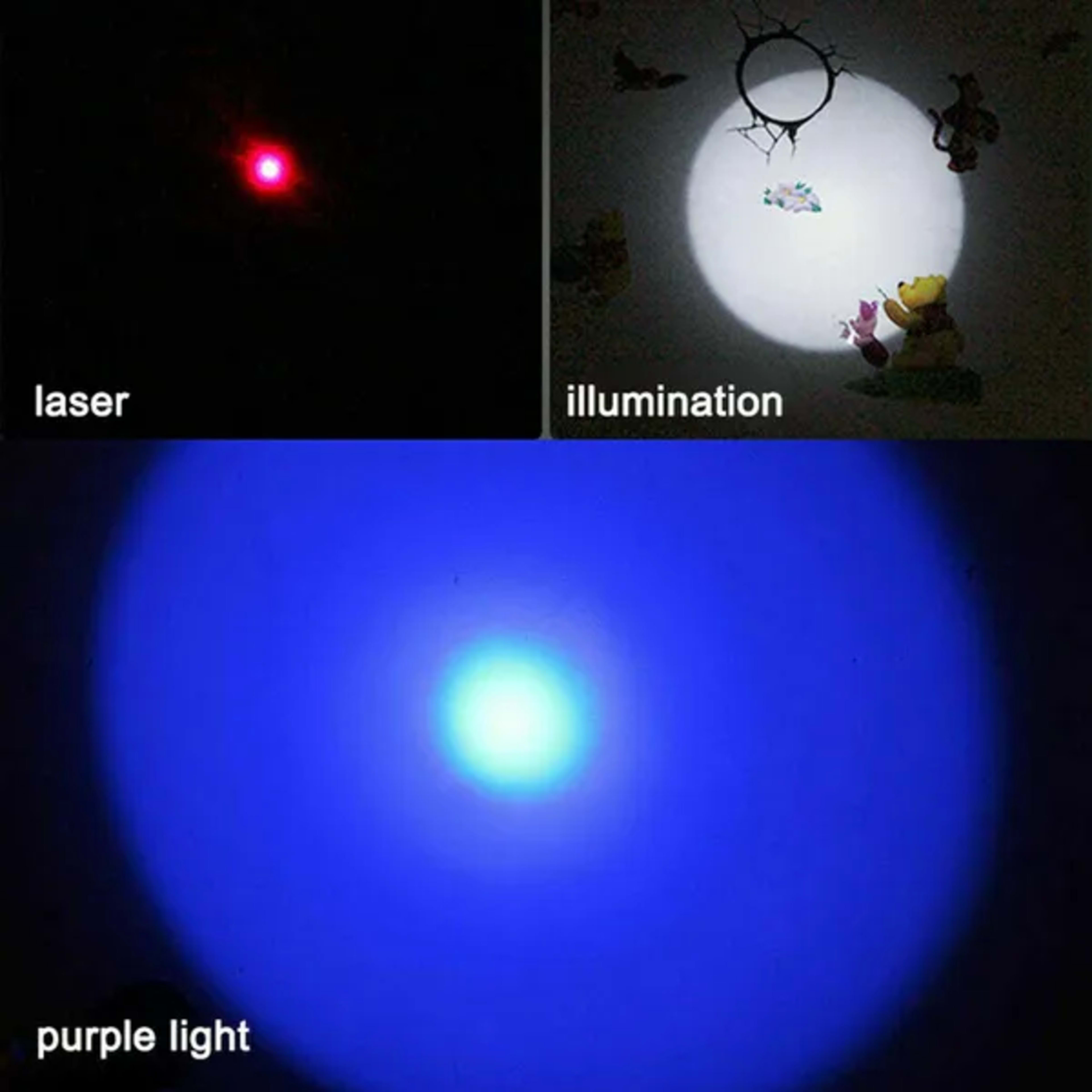 3in1 1mw Cat Laser Pointer Pen USB Rechargeable For Cat Toy White Torch & UV Light 1