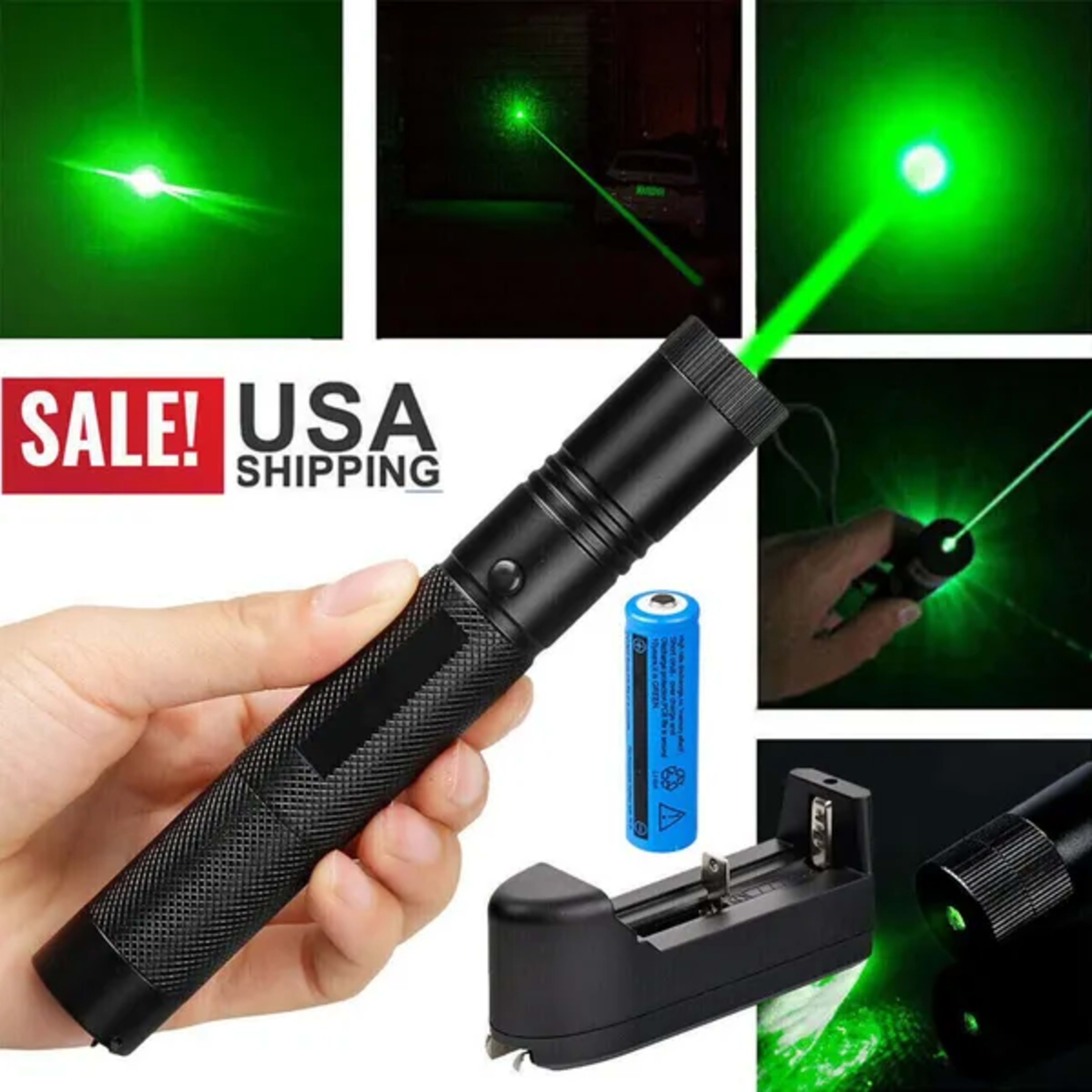 Green Laser Pointer Pen Assassin Visible Lazer&Battery&Charger 1mw 6