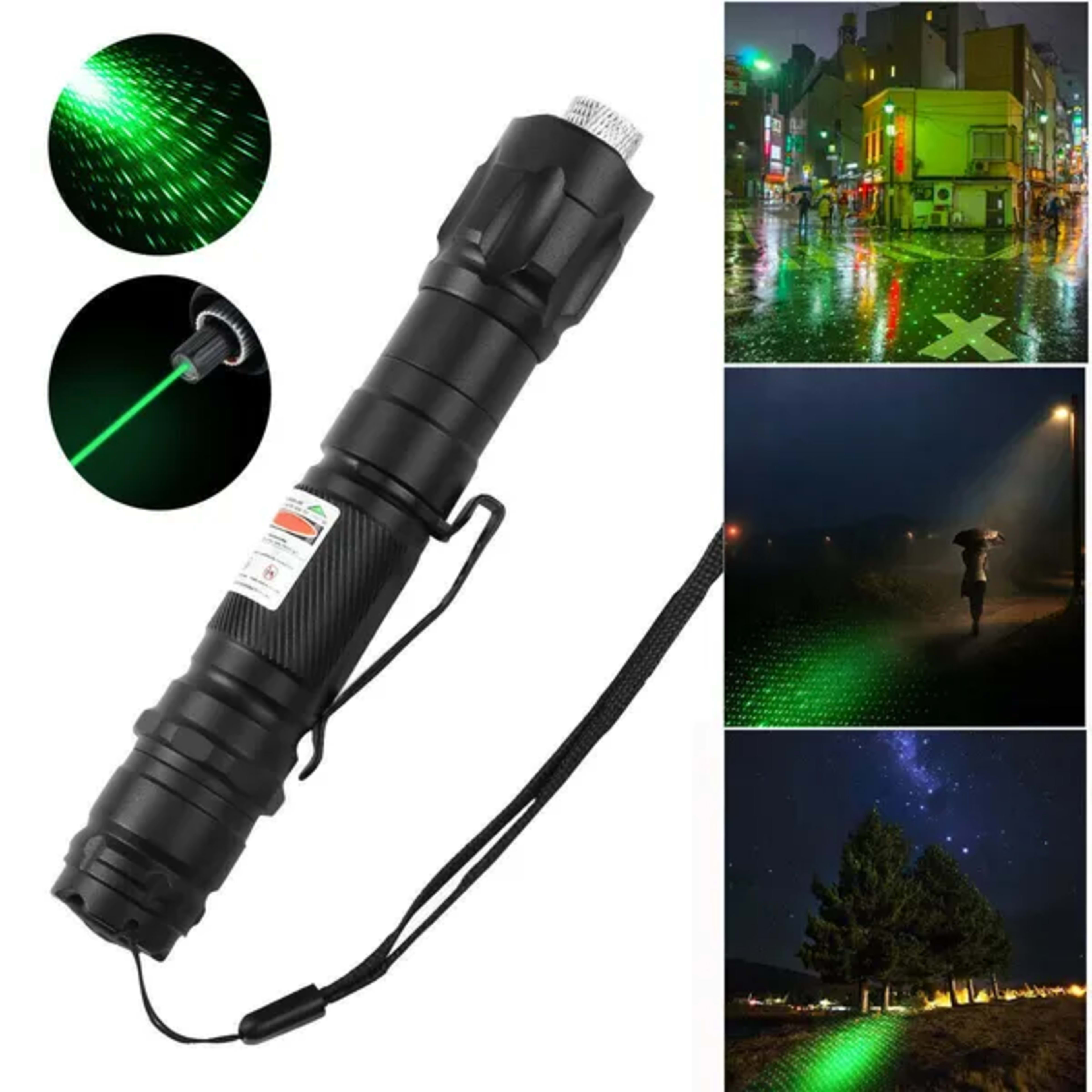 Green Laser Pointer Pen Astronomy Star Visible Beam Lazer&Battery&Charger 5