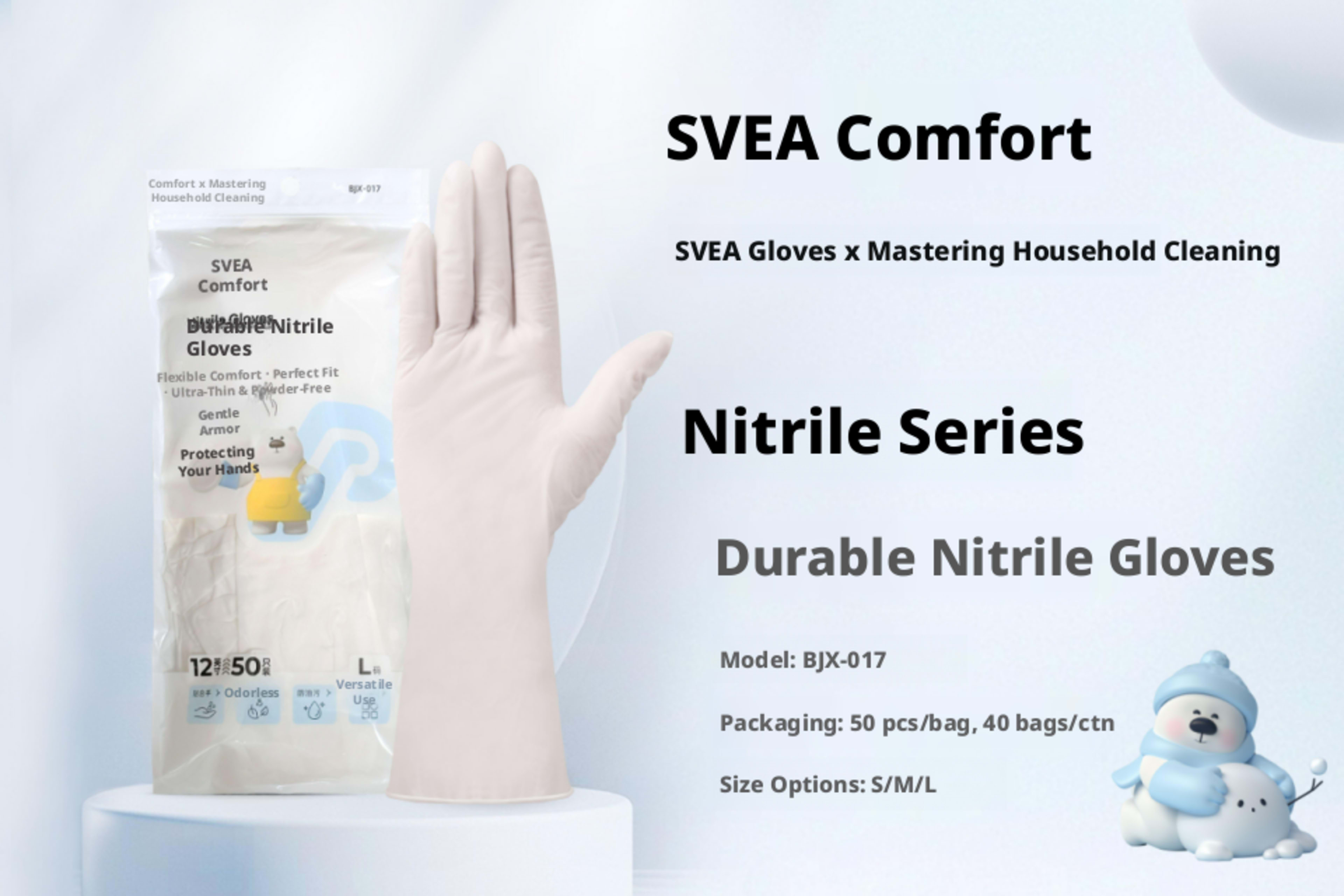 Nitrile gloves-pink-16 inches-L size-1 pair 5
