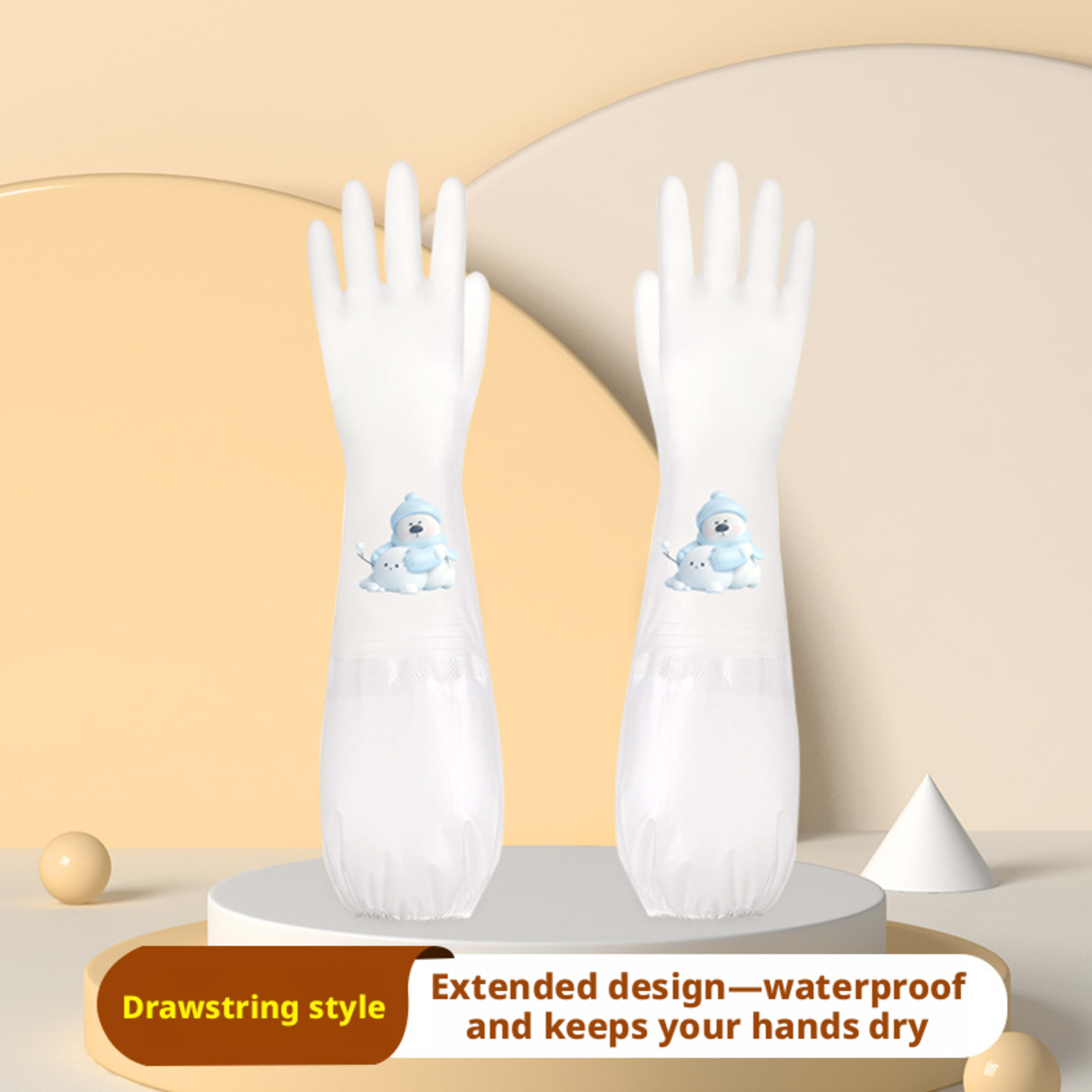 Cartoon Household Gloves-Dumbo Series-Shut-Mouth Models-PVC-L Size-1 Pair 2