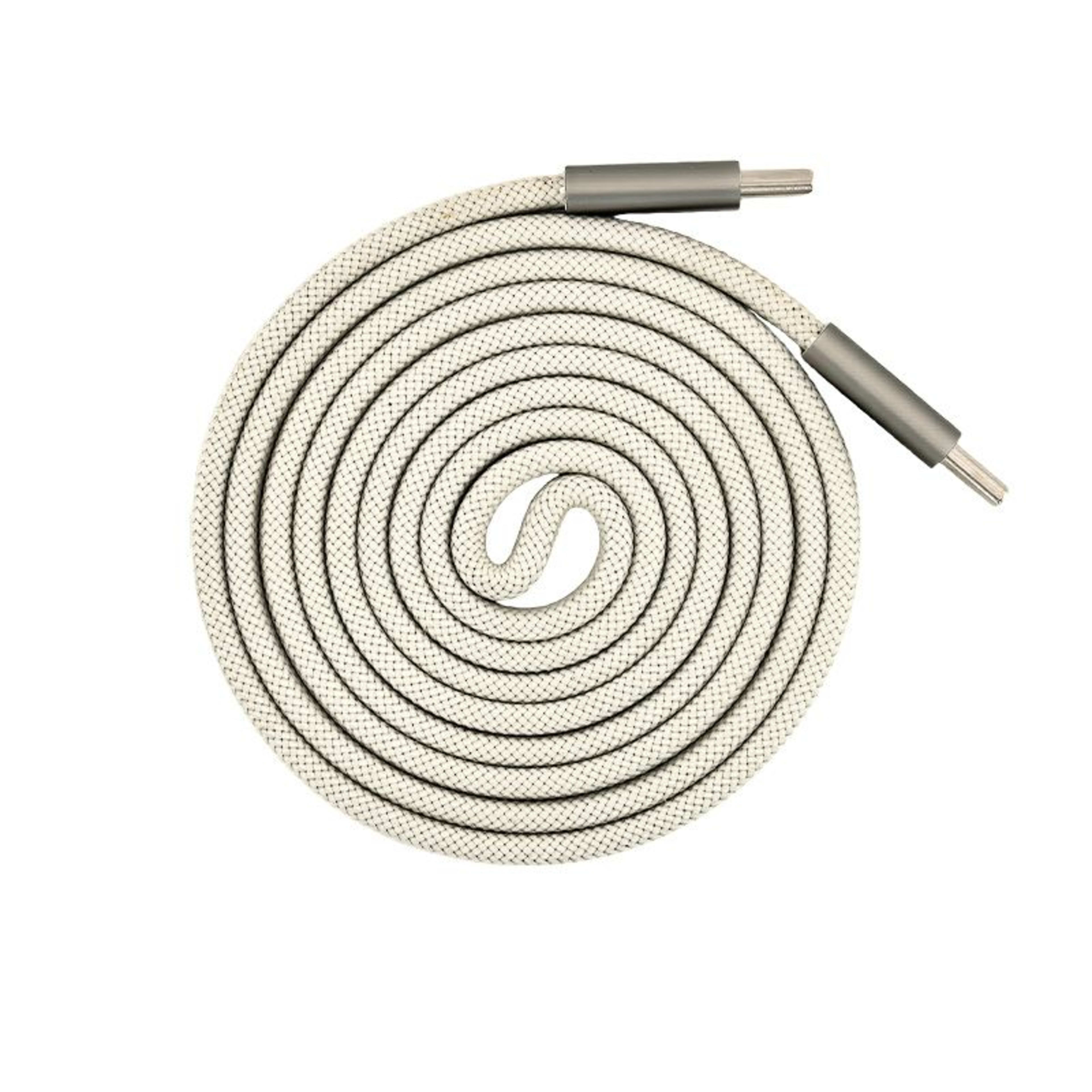 Flat wire magnetic data cable-dual C-port model-100W-white-length 1m-1 piece