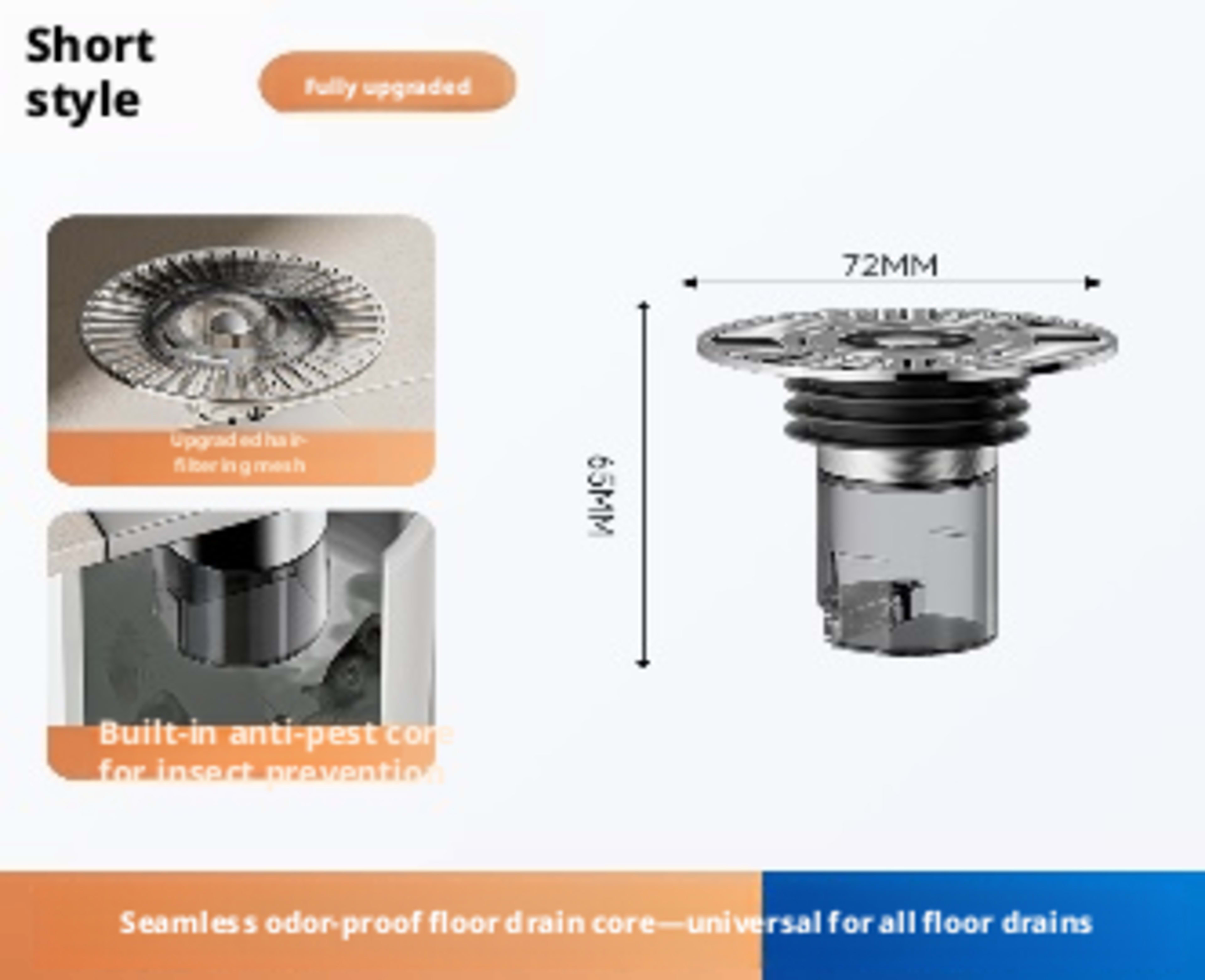 Stainless steel fault floor drain core-height 15cm-natural color-304 stainless steel-1 piece 3