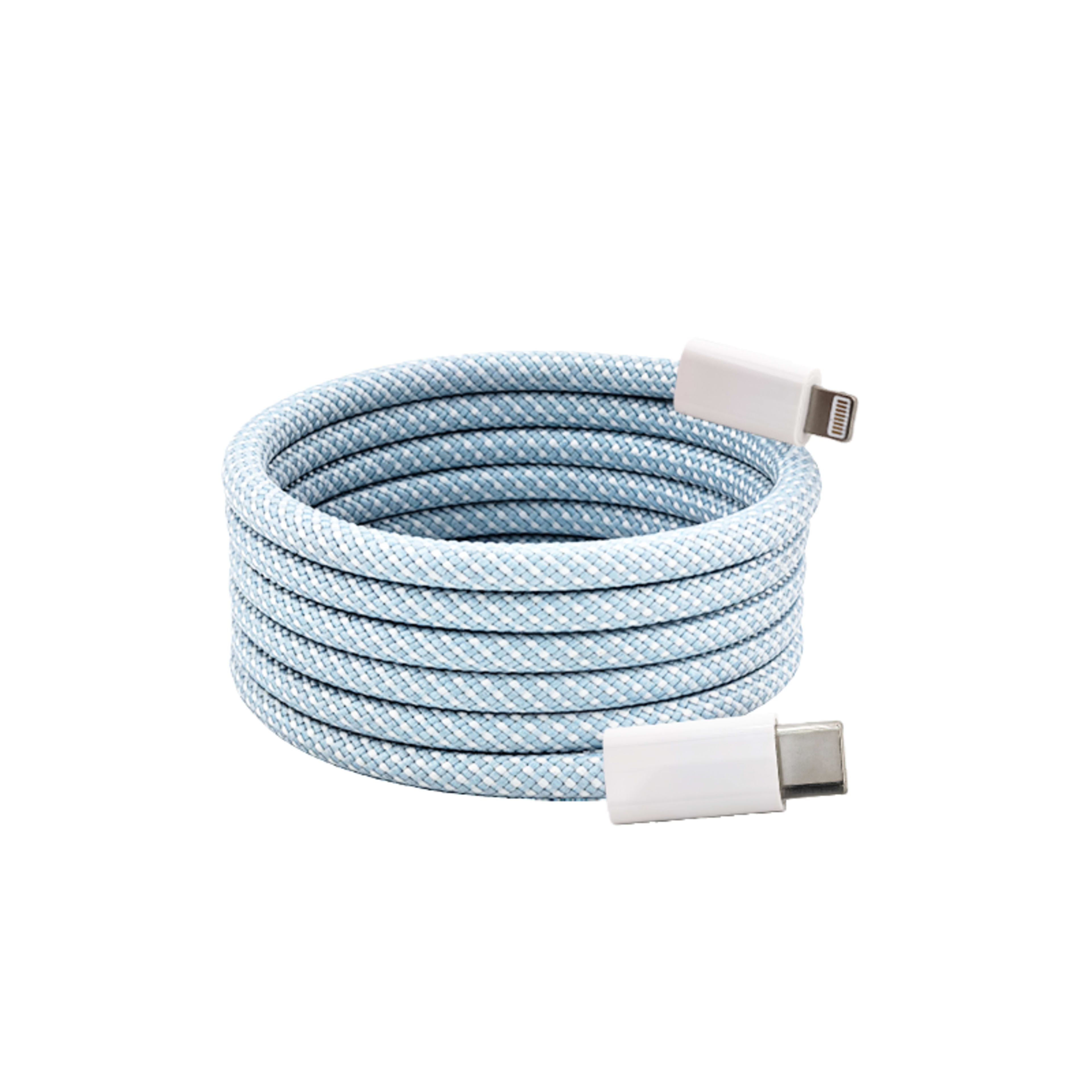Braided magnetic data cable-U-C port-66W-white-length 1m-1 piece 5