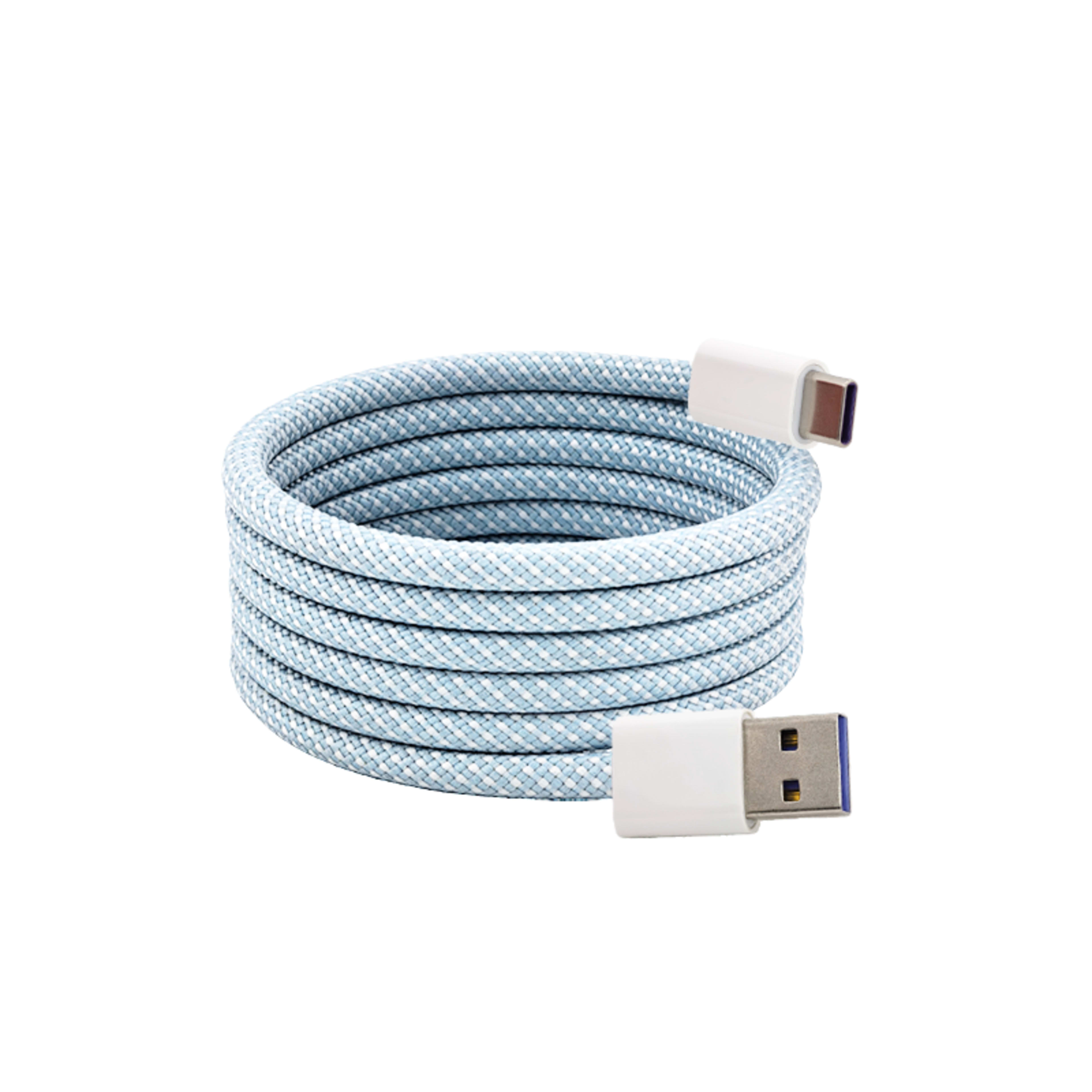 Braided magnetic data cable-U-C port-66W-white-length 1m-1 piece 3