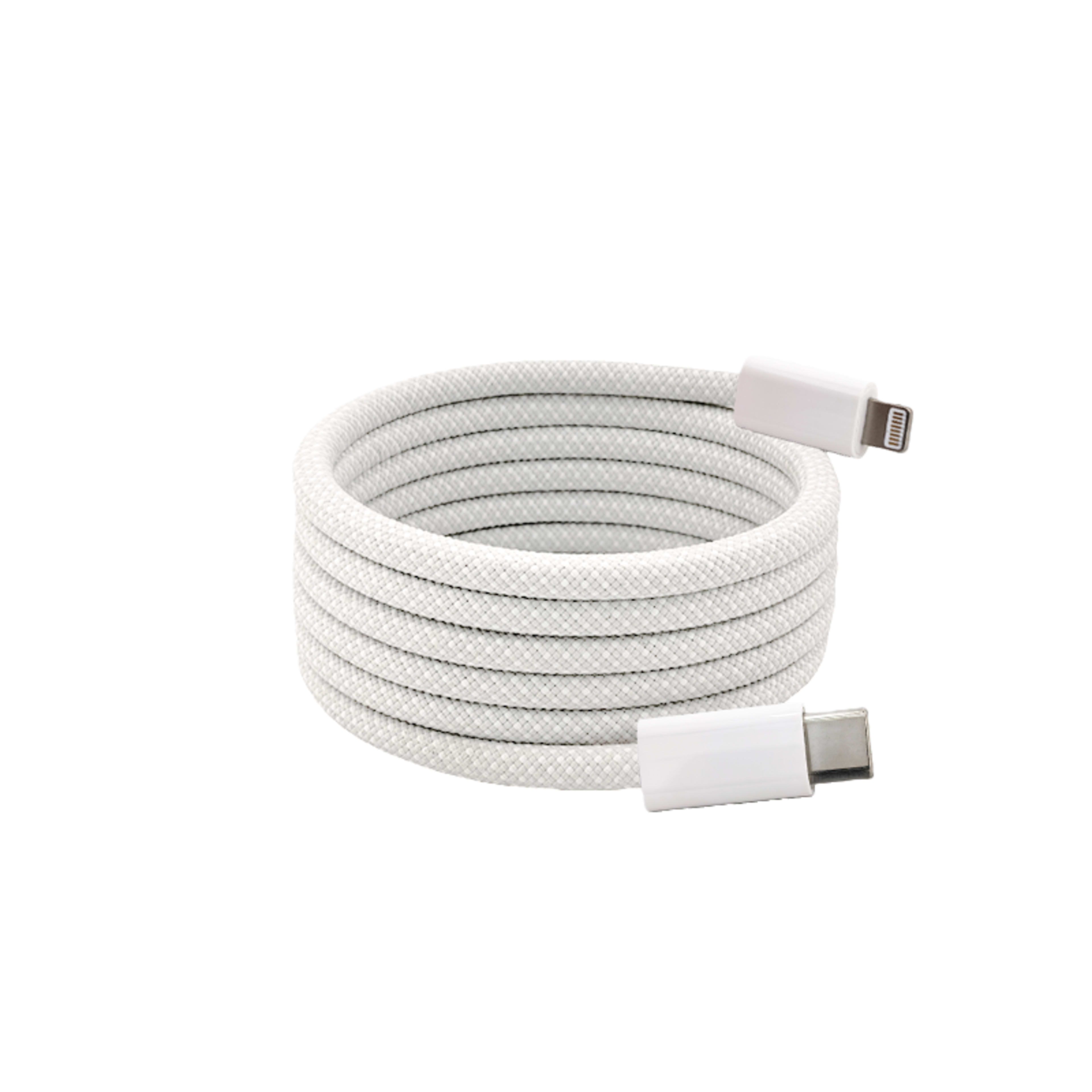 Braided magnetic data cable-U-C port-66W-white-length 1m-1 piece 2
