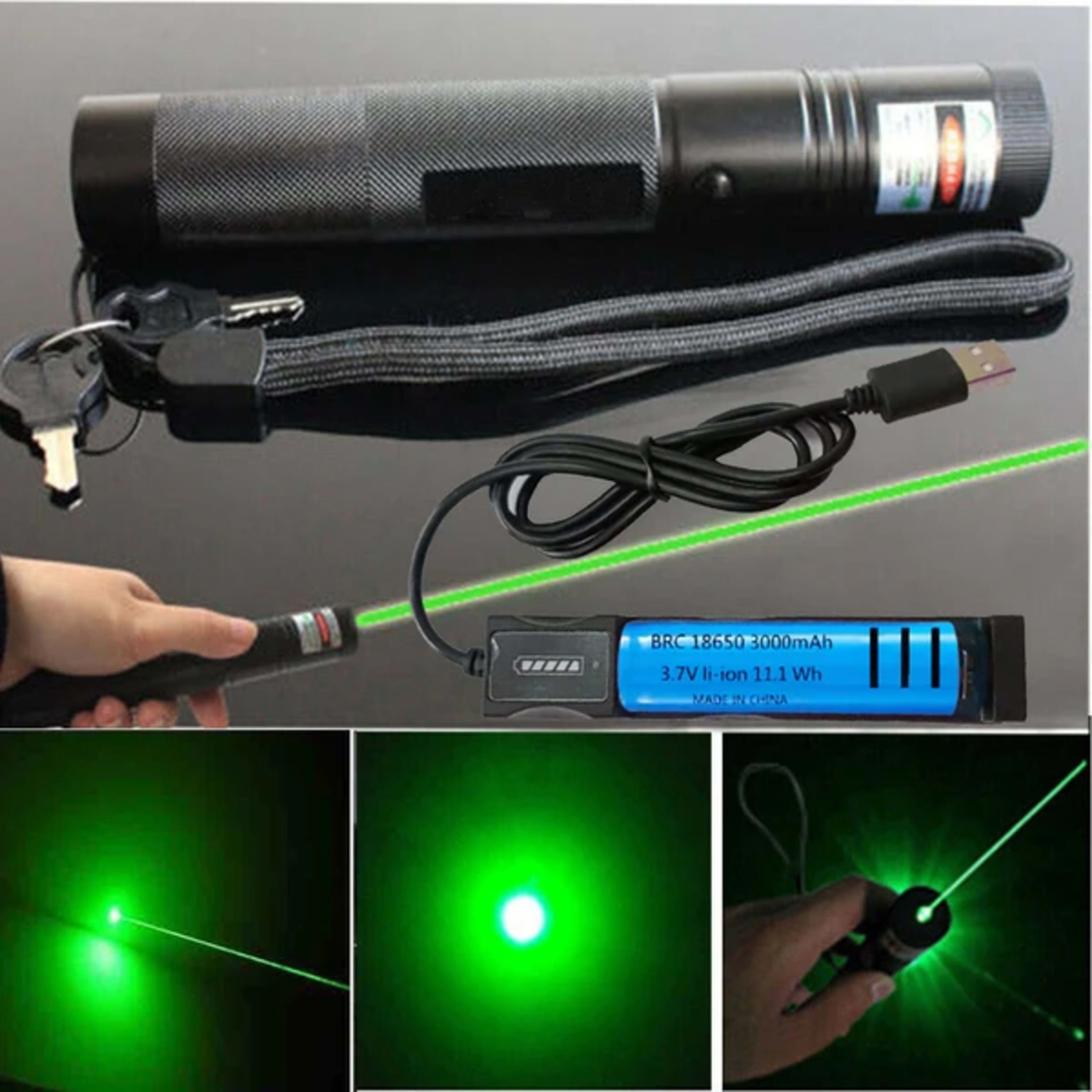 1MW Starker Grüner Laserpointer Outdoor-Lazer-Taschenlampe USB Wiederaufladbar 2