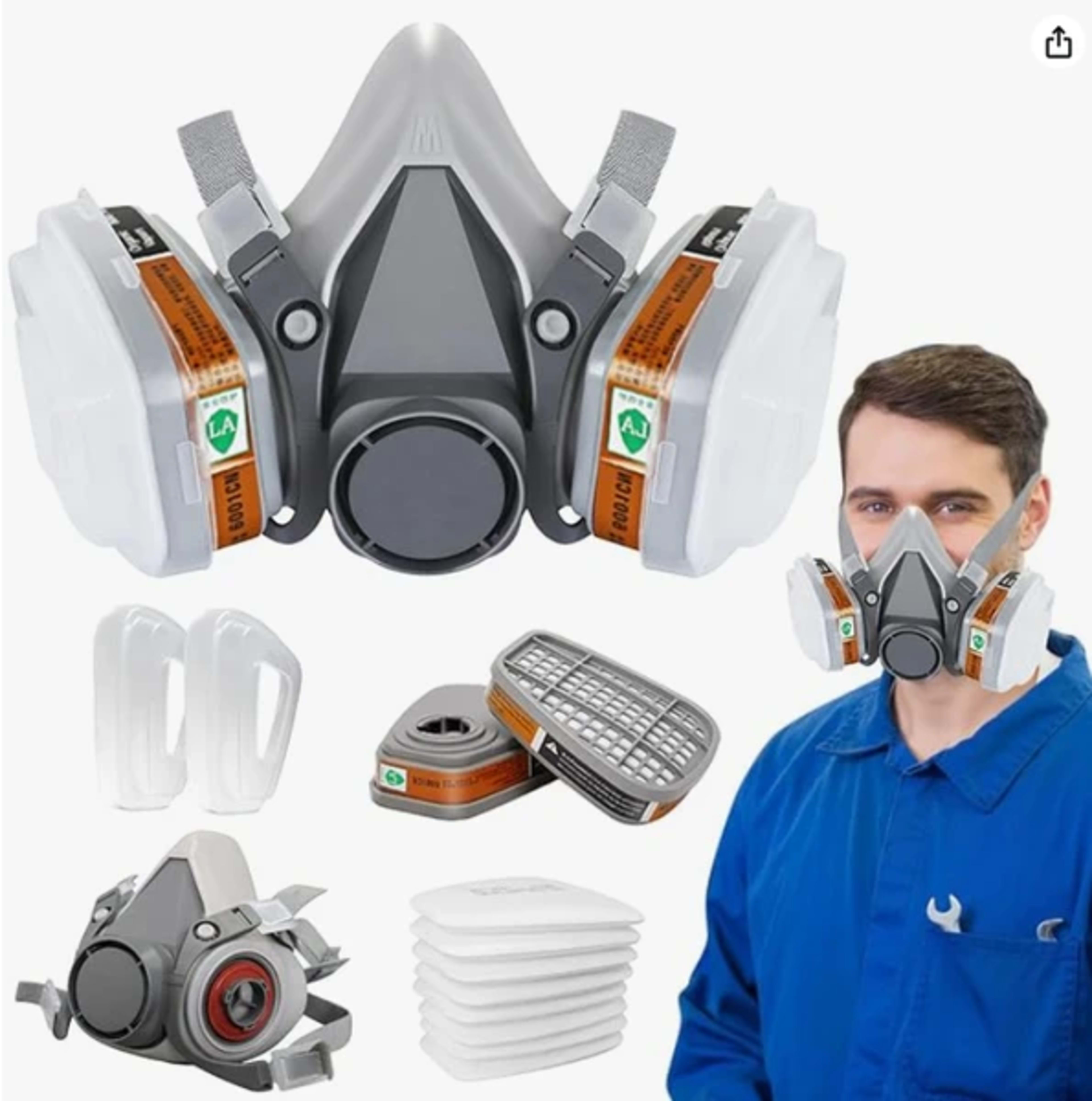 Halbe Gesicht Maske Atemgerät Staubmaske Für Holzbearbeitung Malerei Schweißen 5