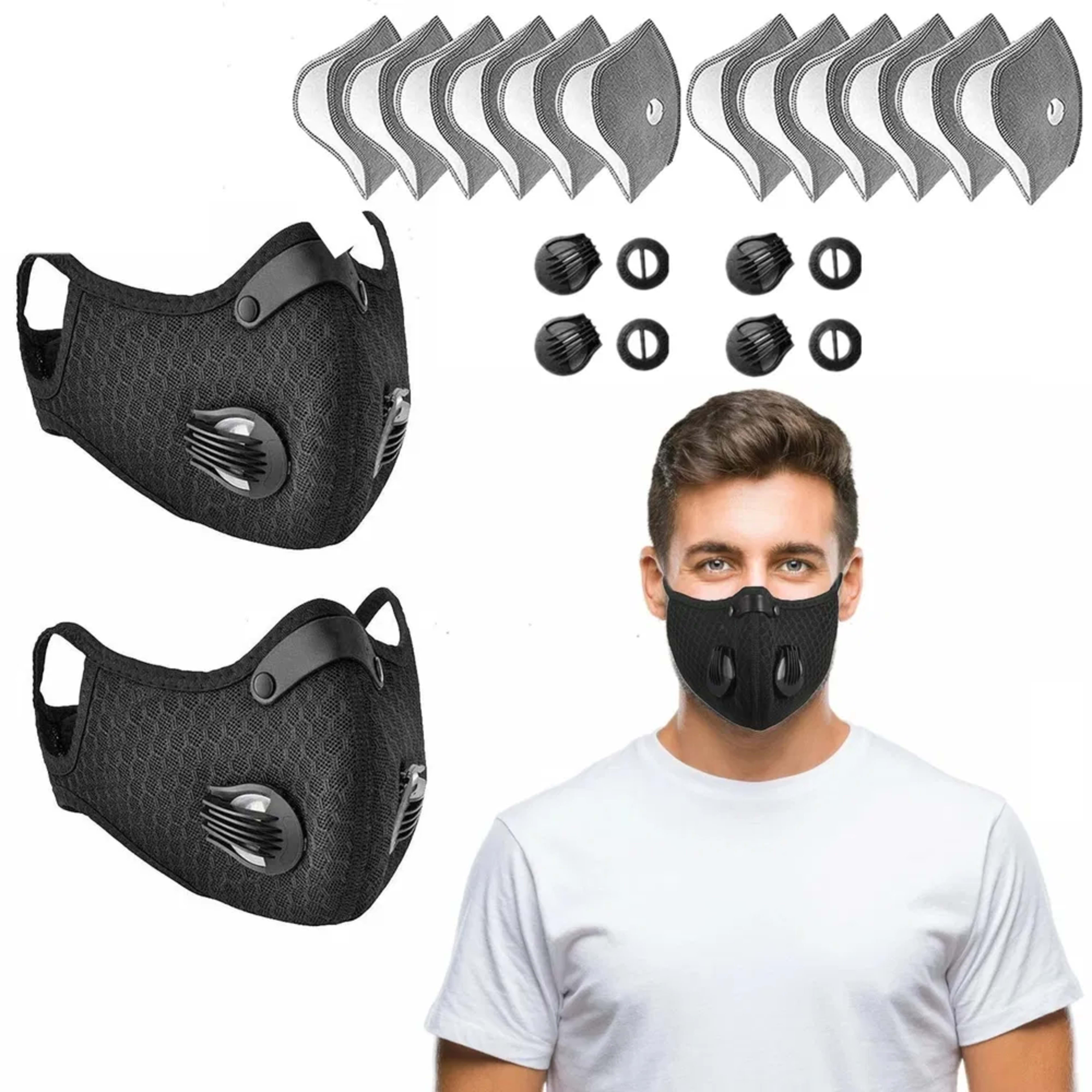 Anti-Verschmutzung Halb Gesicht Staub Maske Respirator Gesichtsschutz Mit Filter 7