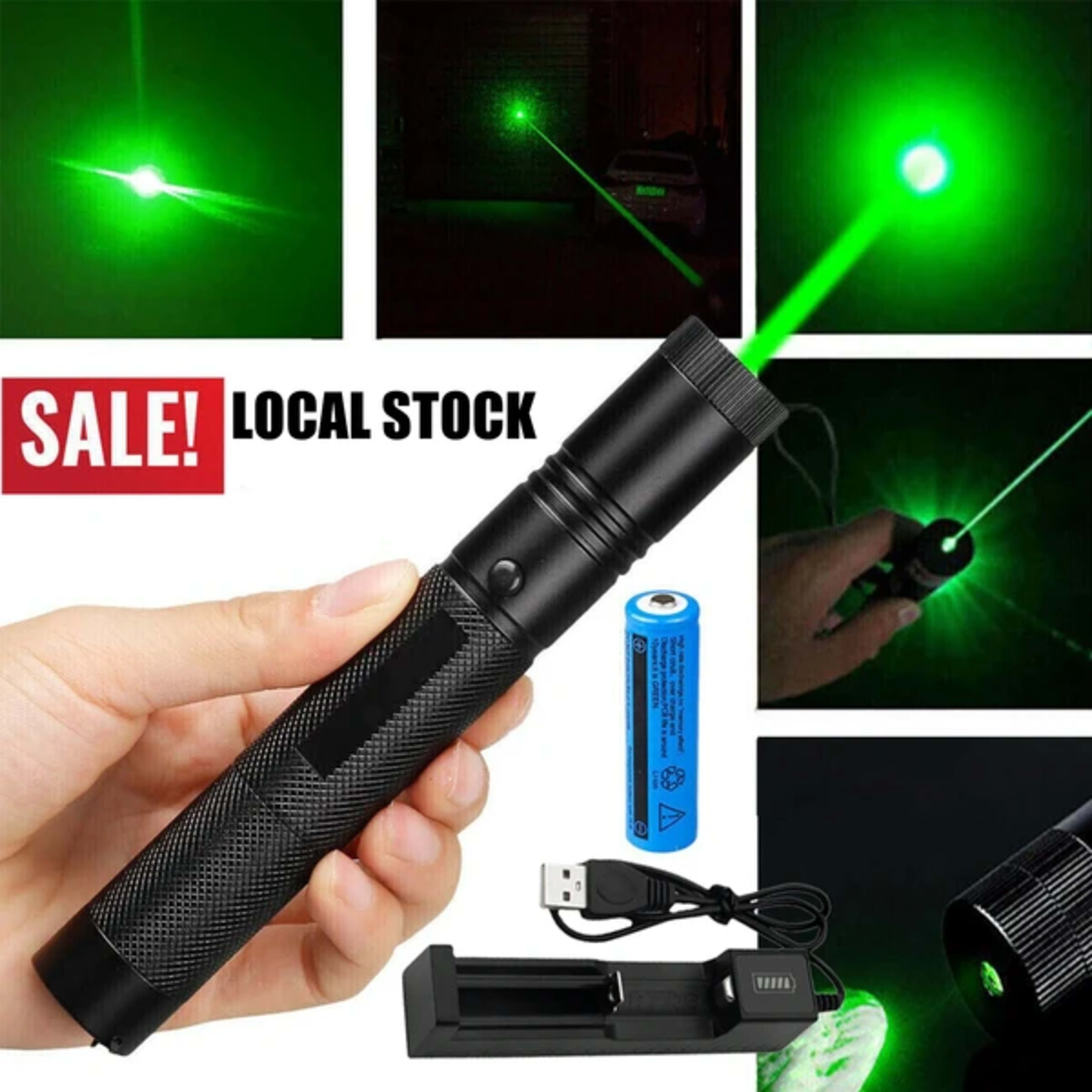 1MW Starker Grüner Laserpointer Outdoor-Lazer-Taschenlampe USB Wiederaufladbar 1
