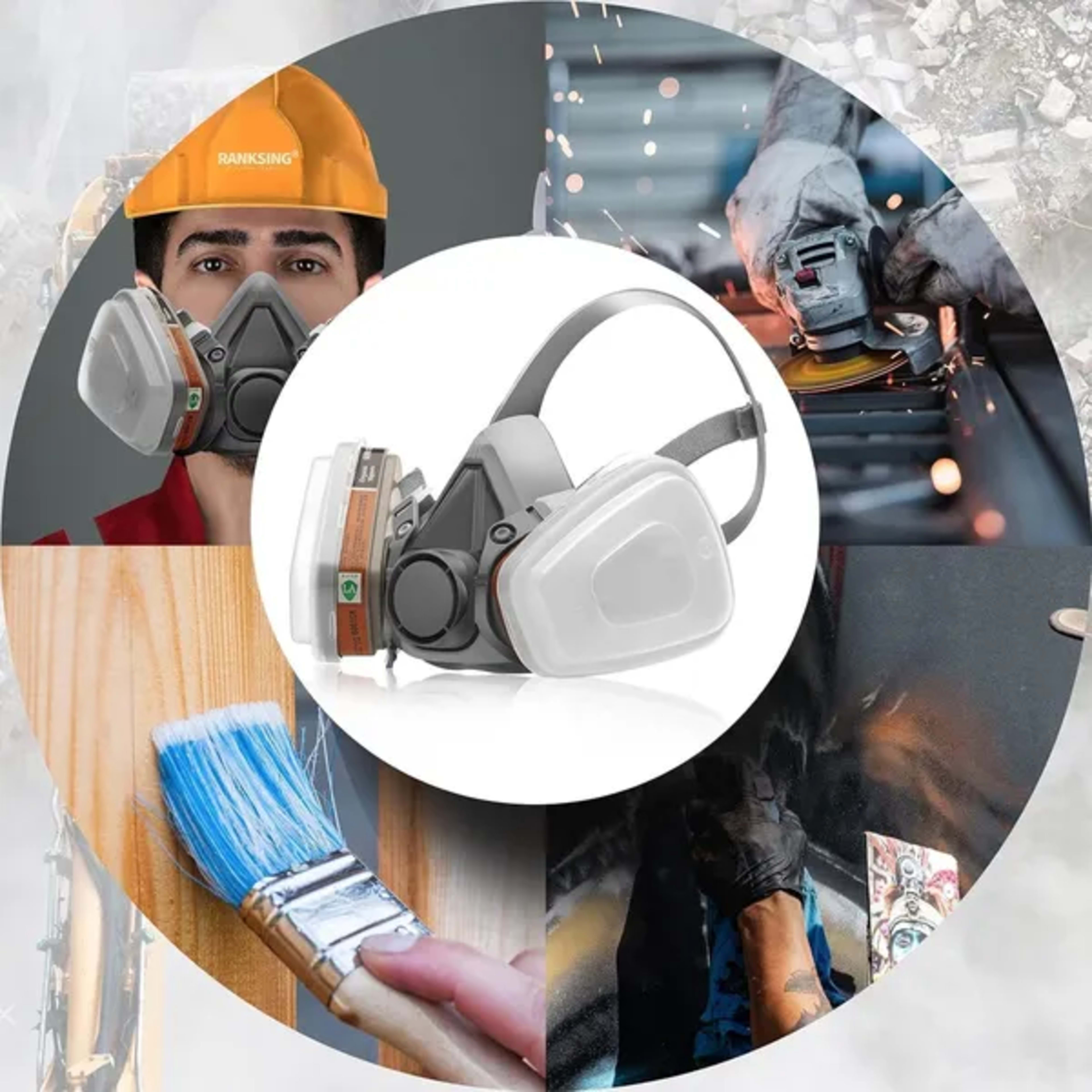 Halbe Gesicht Maske Atemgerät Staubmaske Für Holzbearbeitung Malerei Schweißen 2