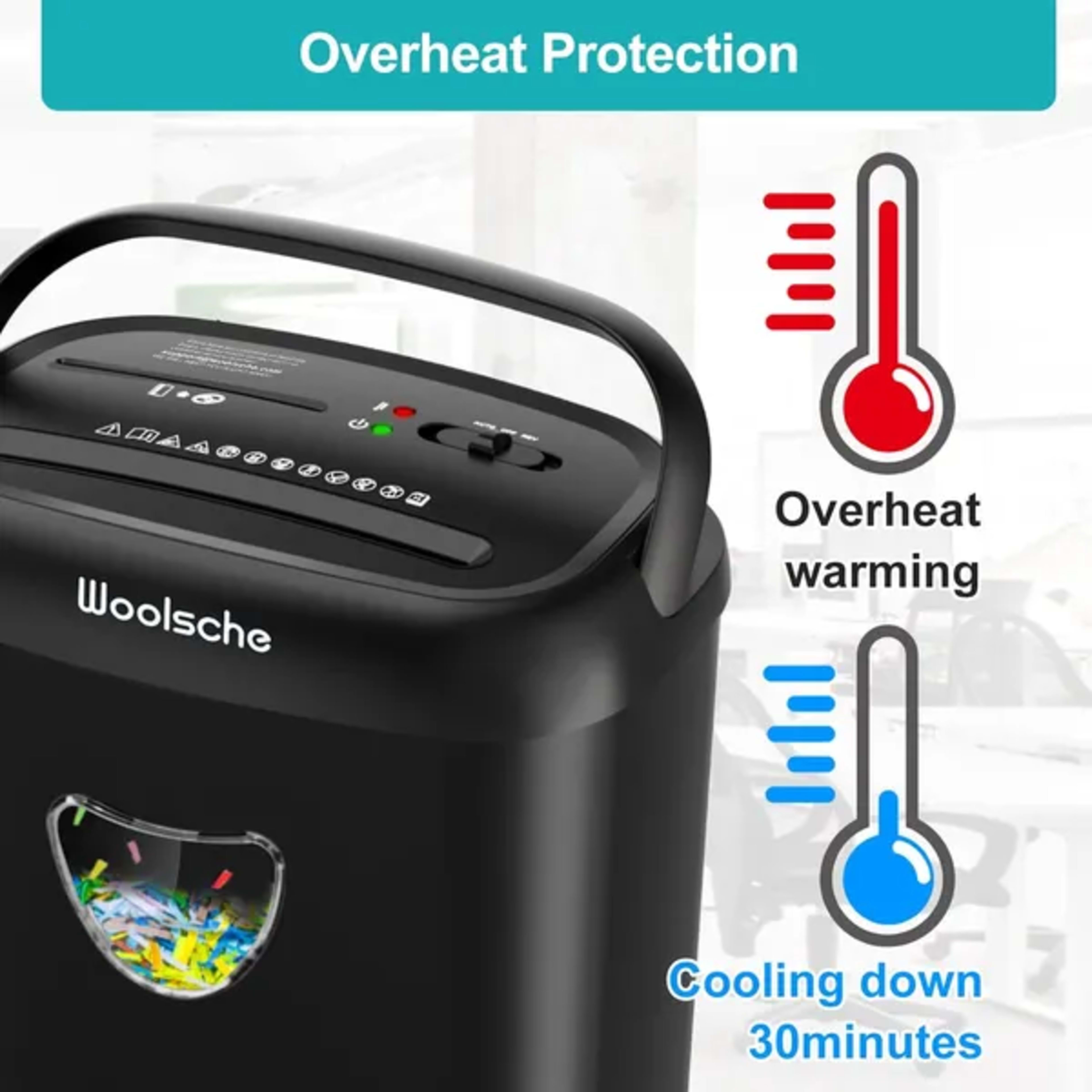 Paper Shredder, 14 Sheet Cross Cut, 6.6 Gallon Basket, P-4 Security Level, 3 Mode Design - Jam Proof Heavy Duty Shredder 2