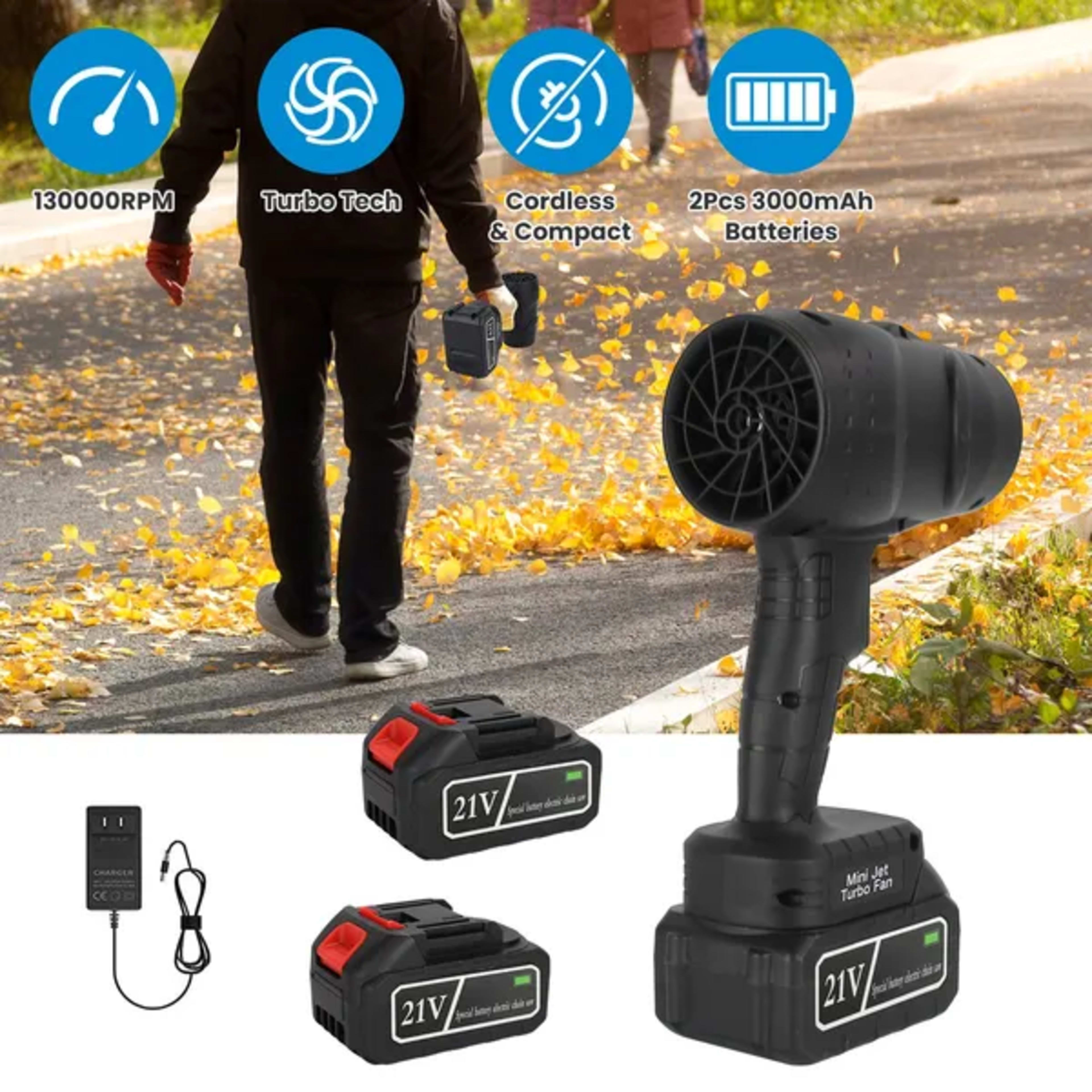 130000RPM Cordless Mini Blower, 1000W Powerful Motor With Turbo Tech - 550g Wind Pressure&600g Blowing Force, 64mm Air O 5