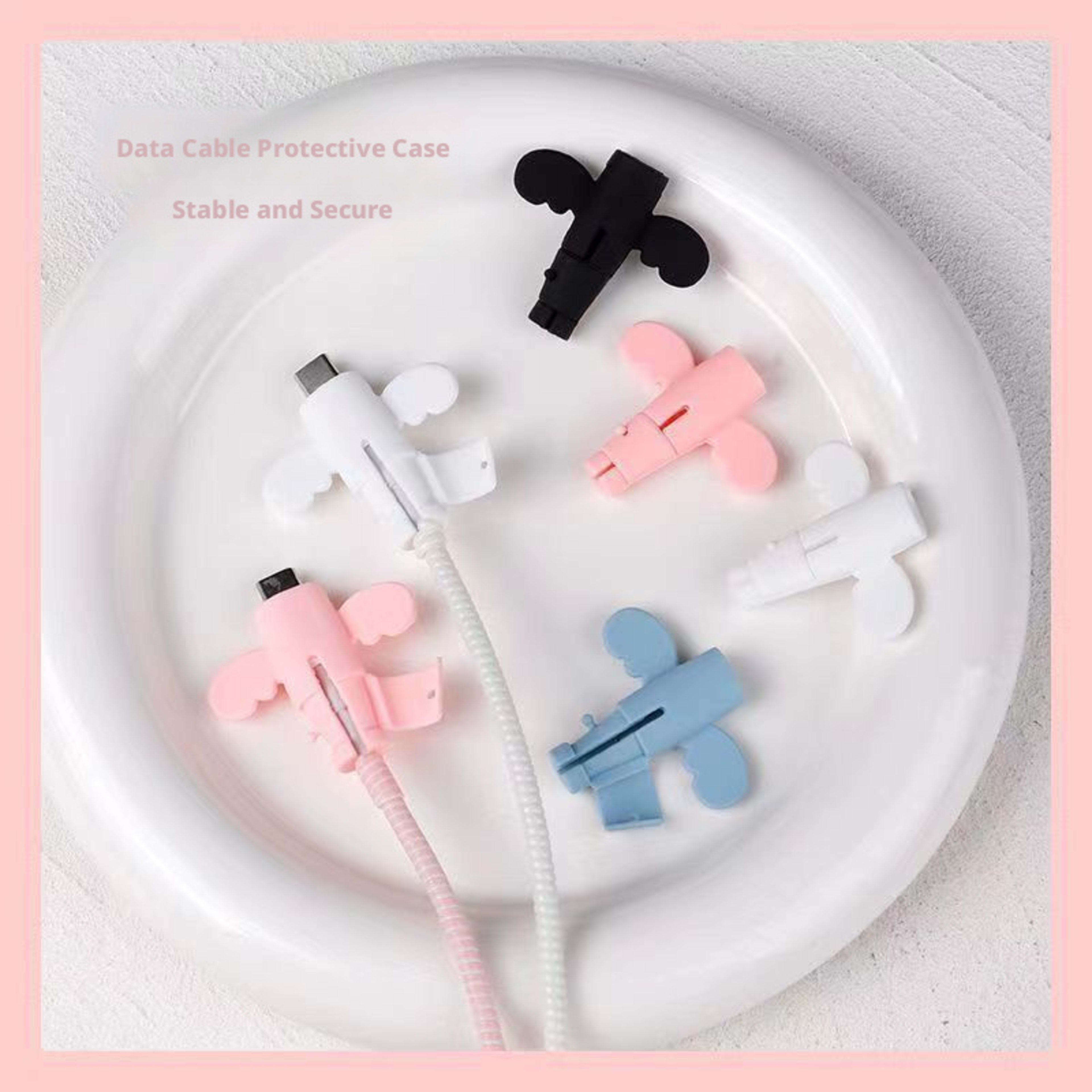 Data cable protective cover-Little Angel Model-Pink-1 piece 2