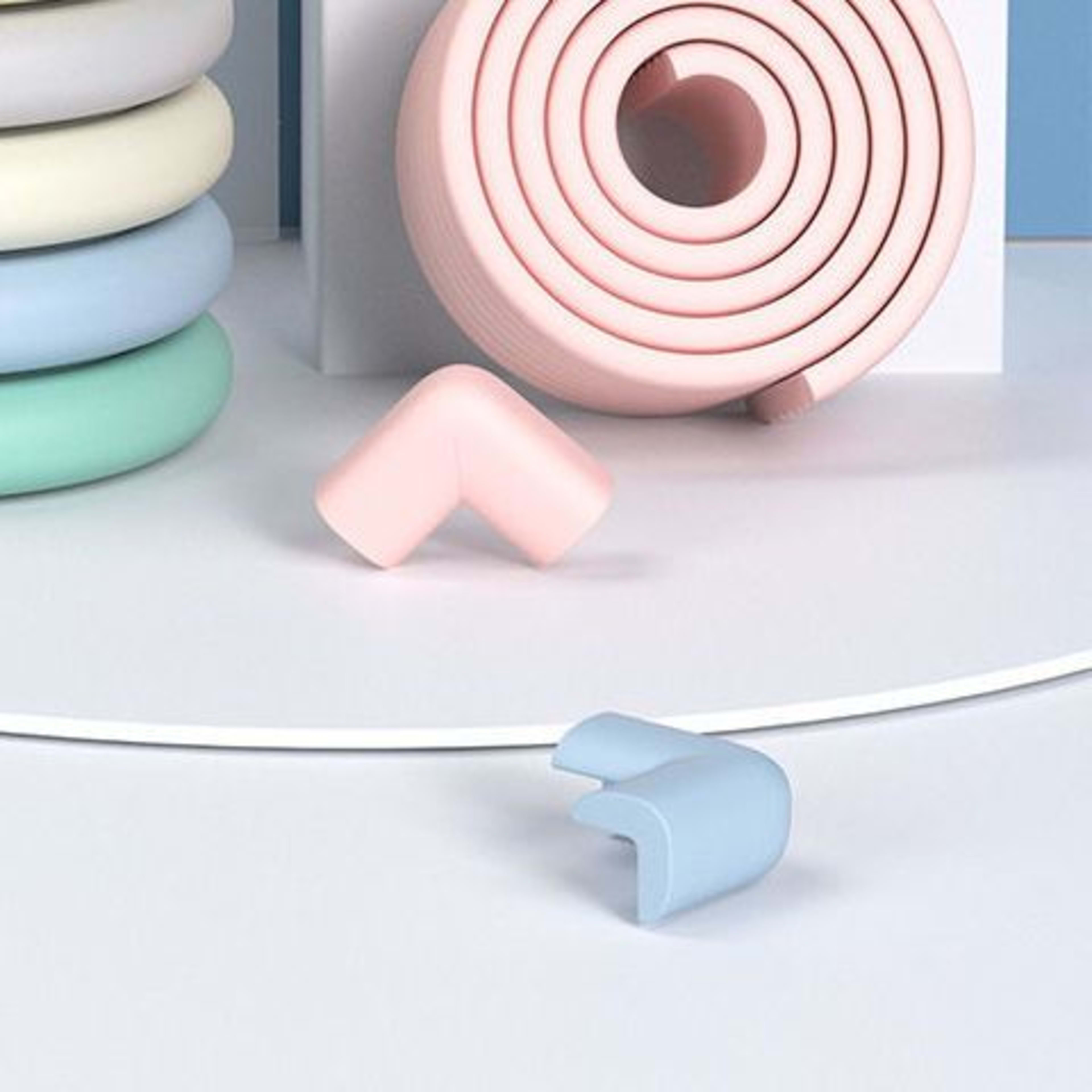 Anti-collision corner glue free-L shaped beige 1