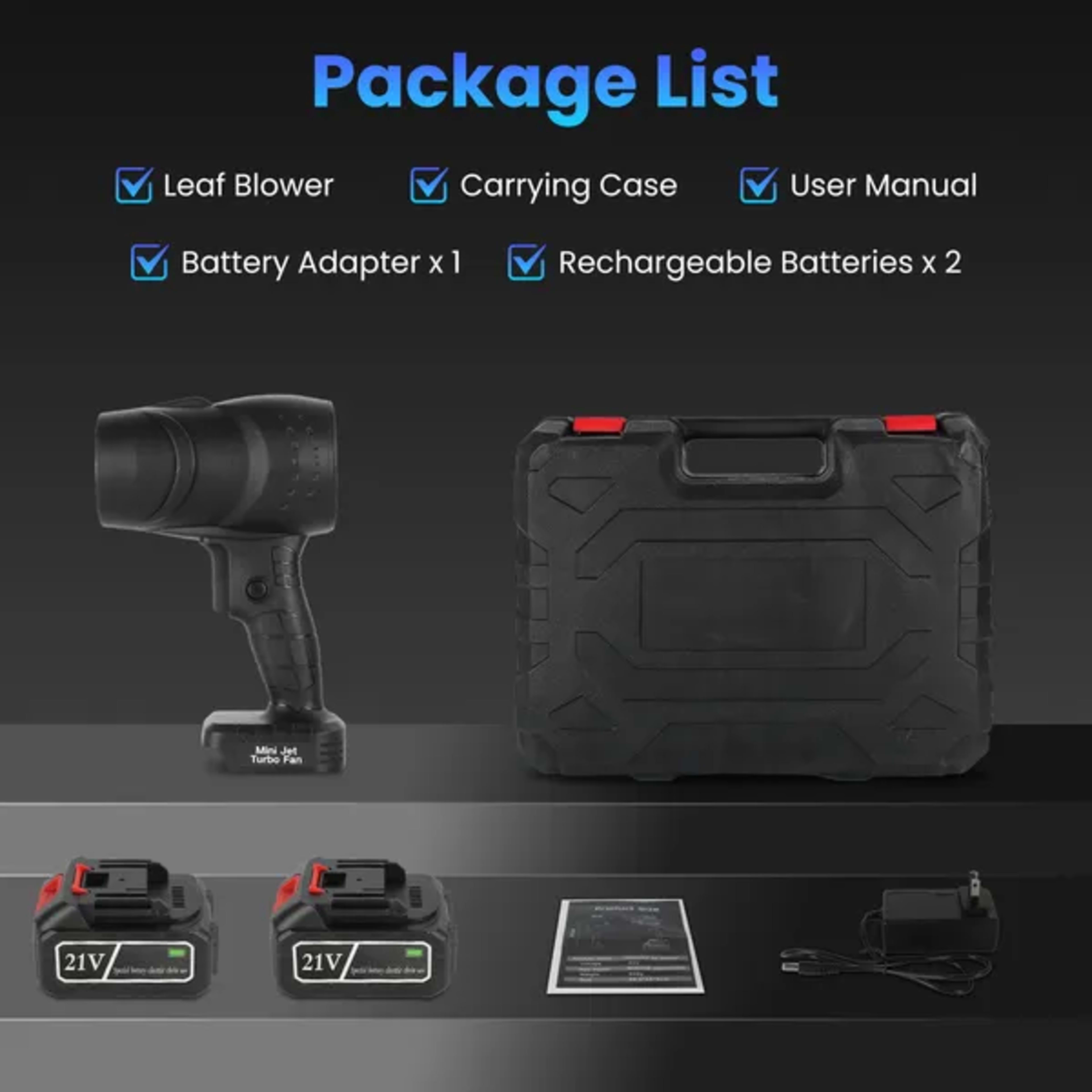 130000RPM Cordless Mini Blower, 1000W Powerful Motor With Turbo Tech - 550g Wind Pressure&600g Blowing Force, 64mm Air O