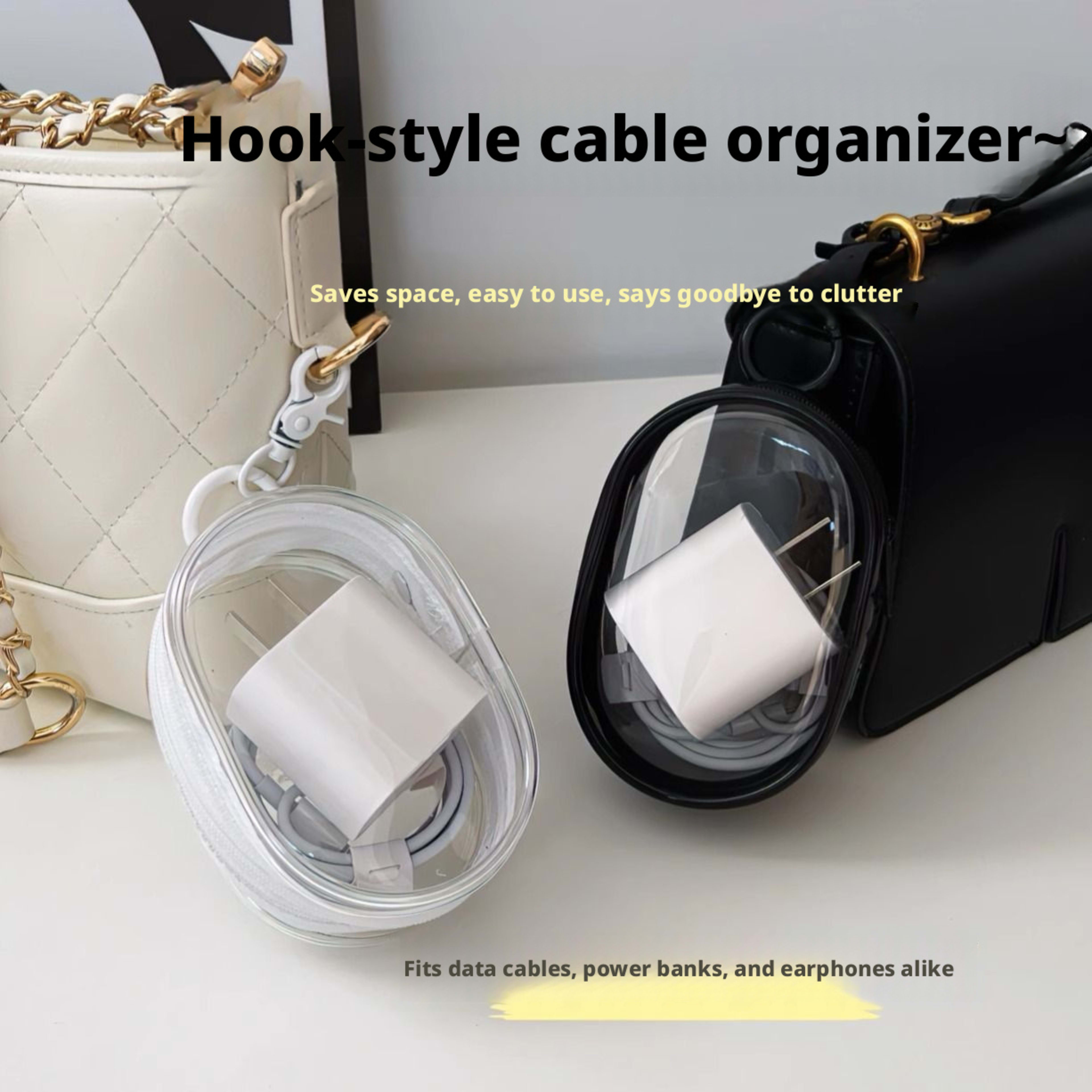 Data cable storage bag-black-1 piece