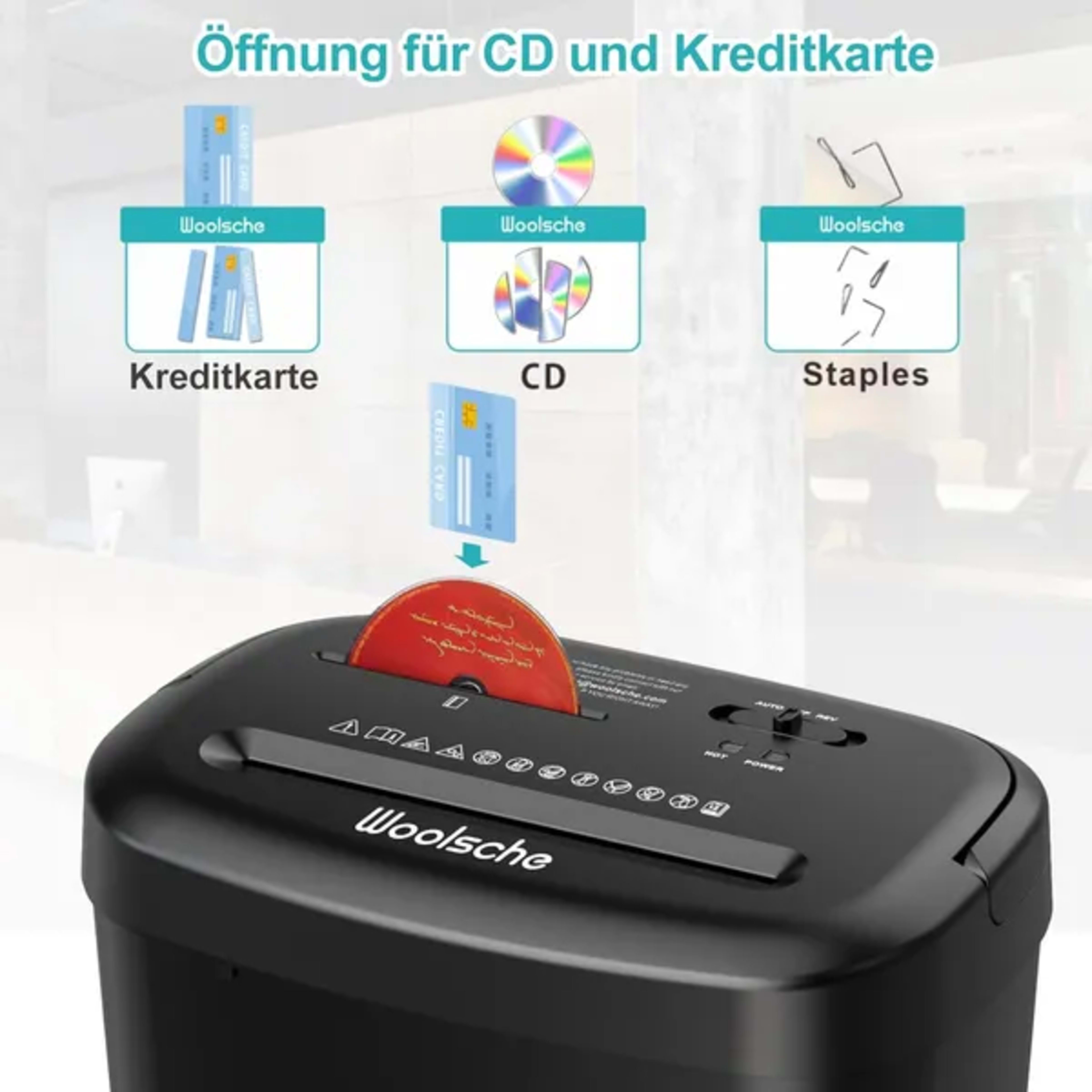 Aktenvernichter, Schreddert 12 Blatter Auf Einmal, Kann Kreditkarten&CD Und Buroklammern Zerkleinern, Papierschredder Mi 4