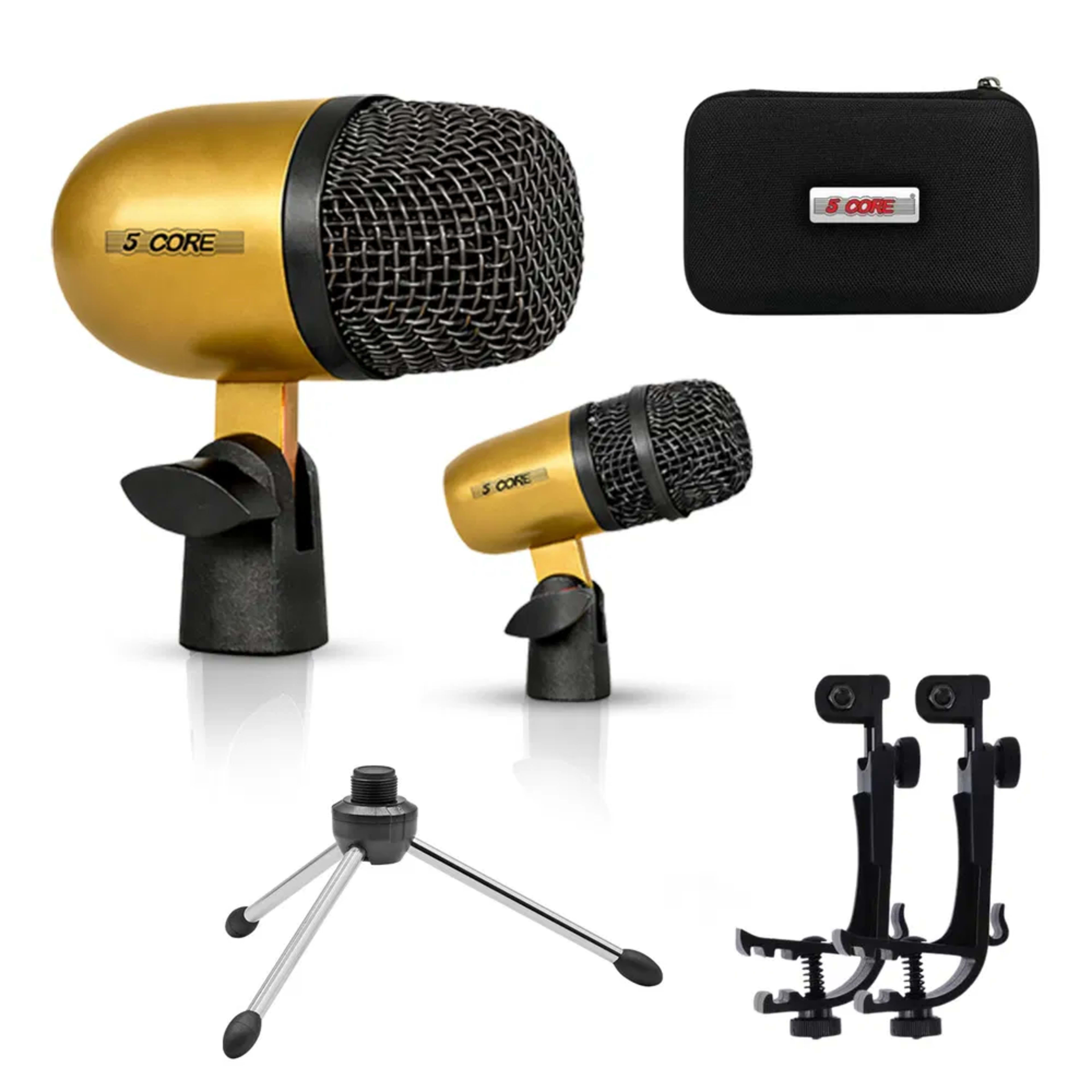 5 Core Conga Mic Snare Tom Set Professional XLR Cardioid Condenser Instrument Microphone Kit 5