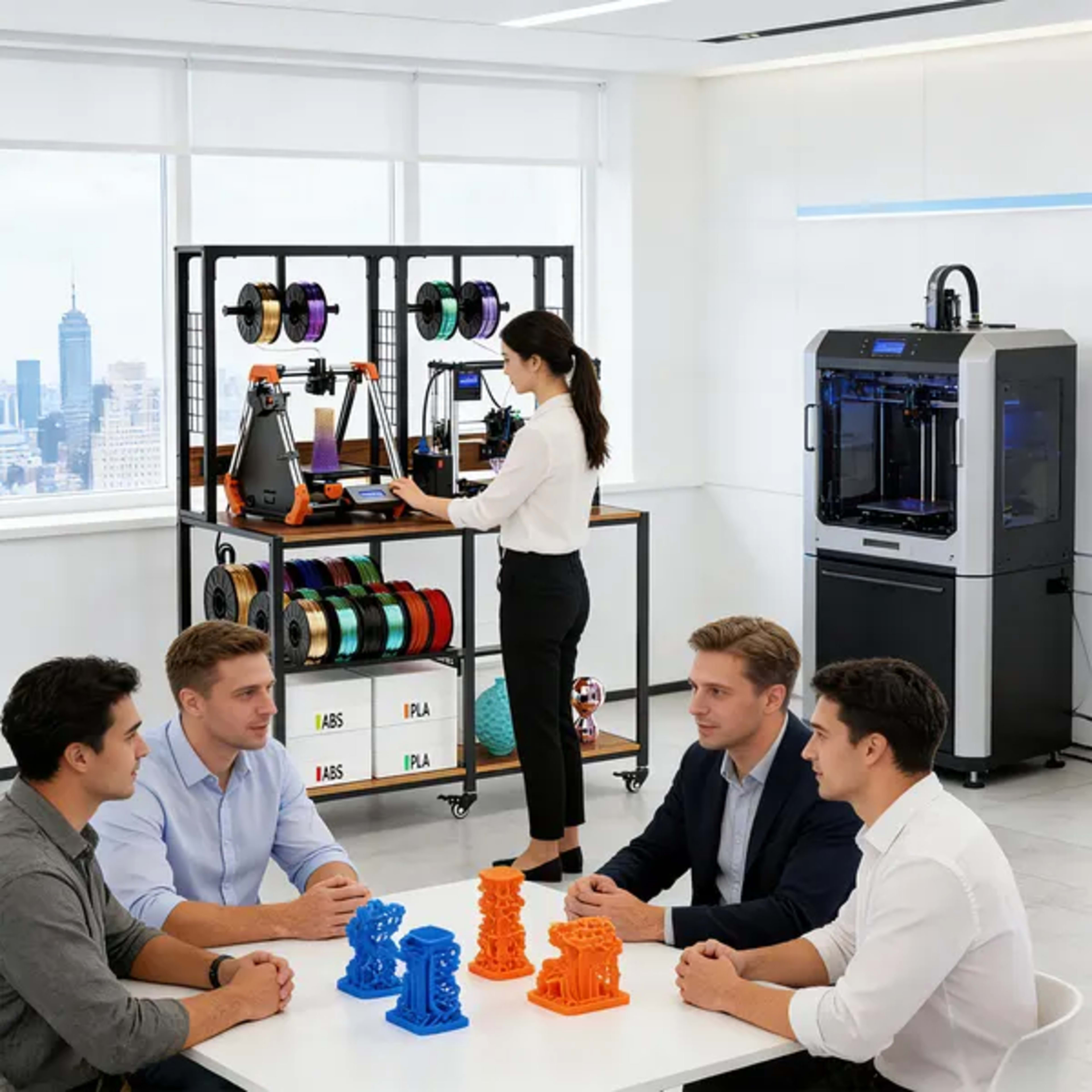 Double 3D Printer Stand With Filament Storage, Heavy-Duty Metal Frame Dual 3D Printer Table Workbench, T-Type Filament H 3