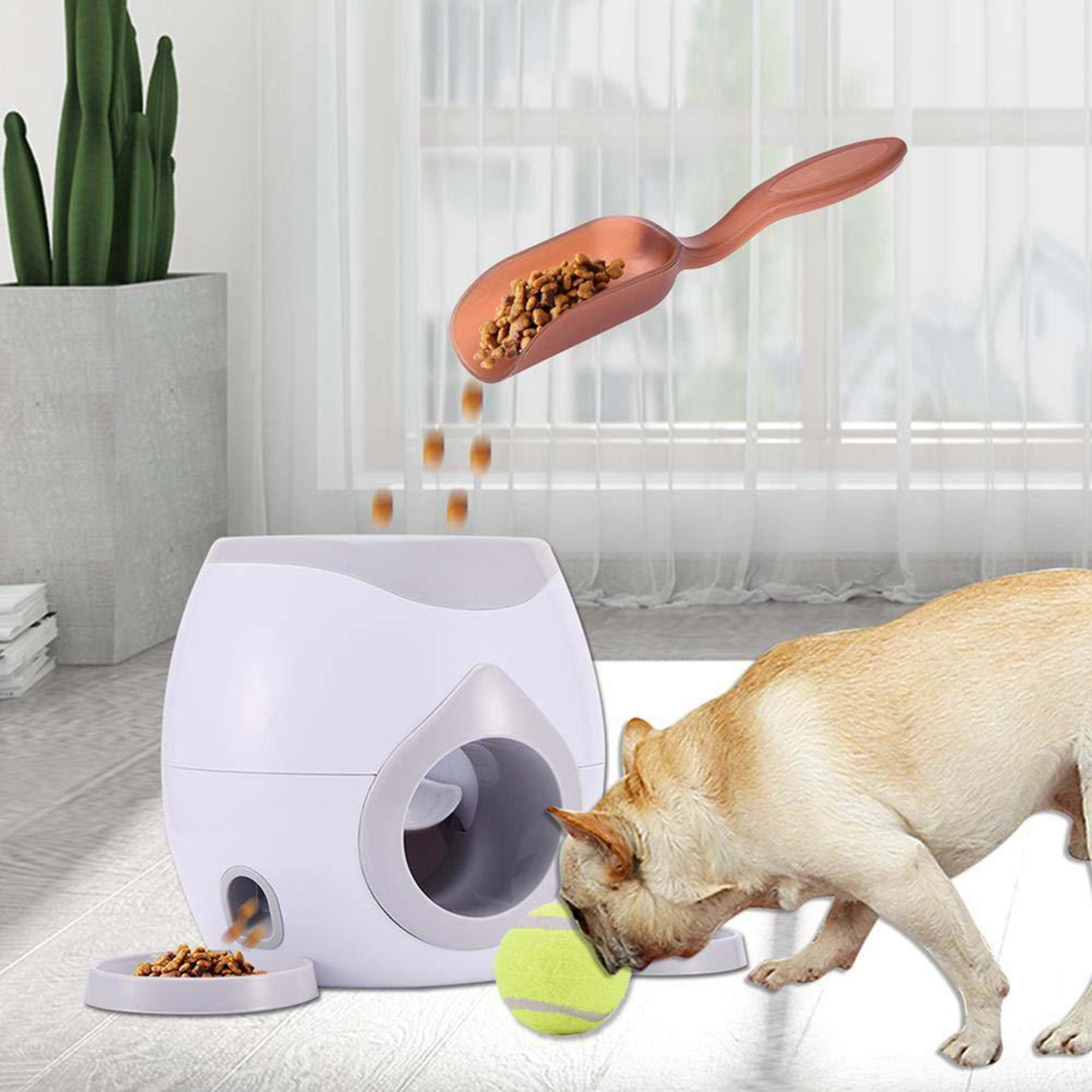 Automatic Pet Feeder Fetch Tennis Ball Dog Training Toys Interactive Throwing Ball Machine 2
