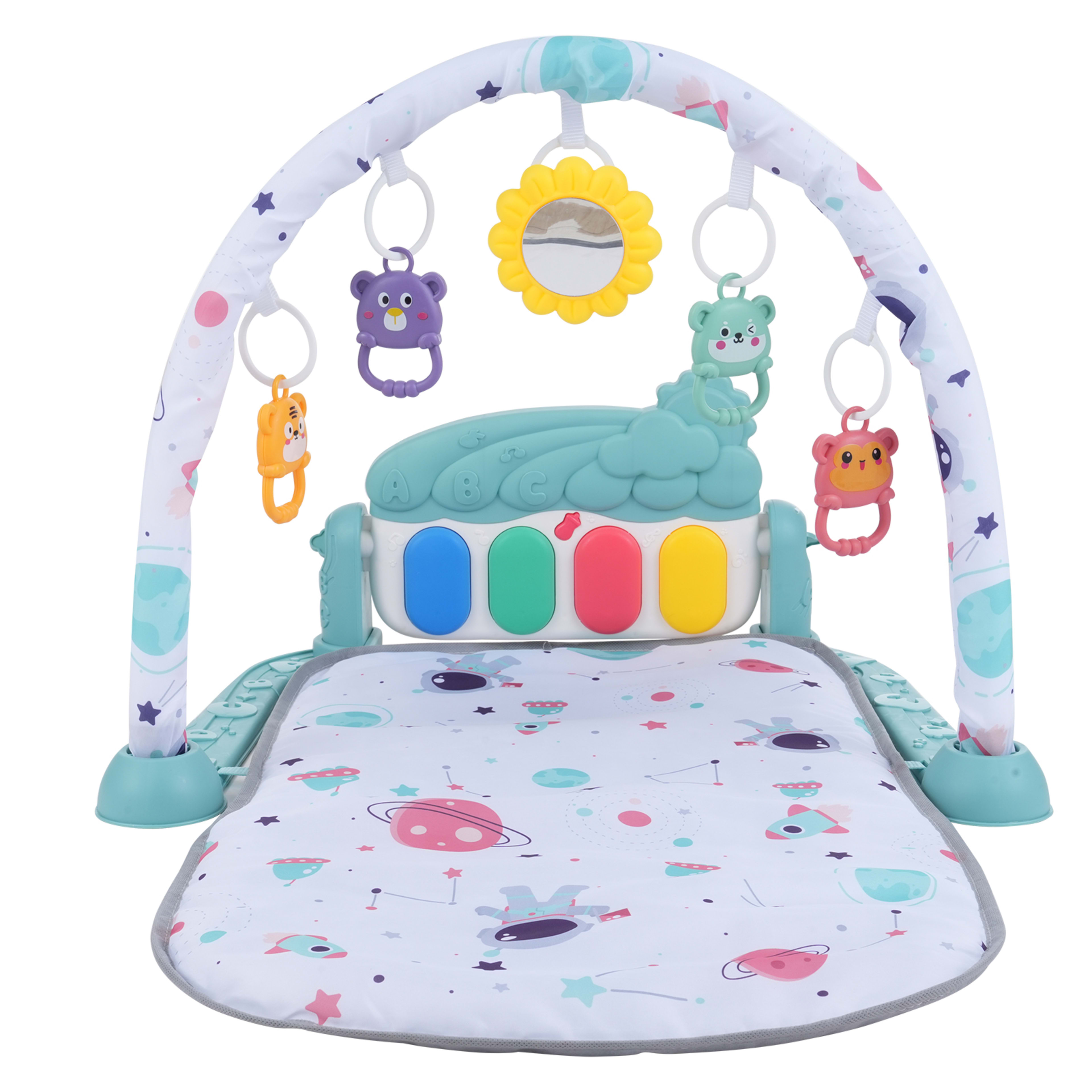 Baby Play Mat With Piano Keyboard &amp; Deatchable Hanging Toys, Kick And Play Musical Activity Gym, Tummy Time Crawling 4