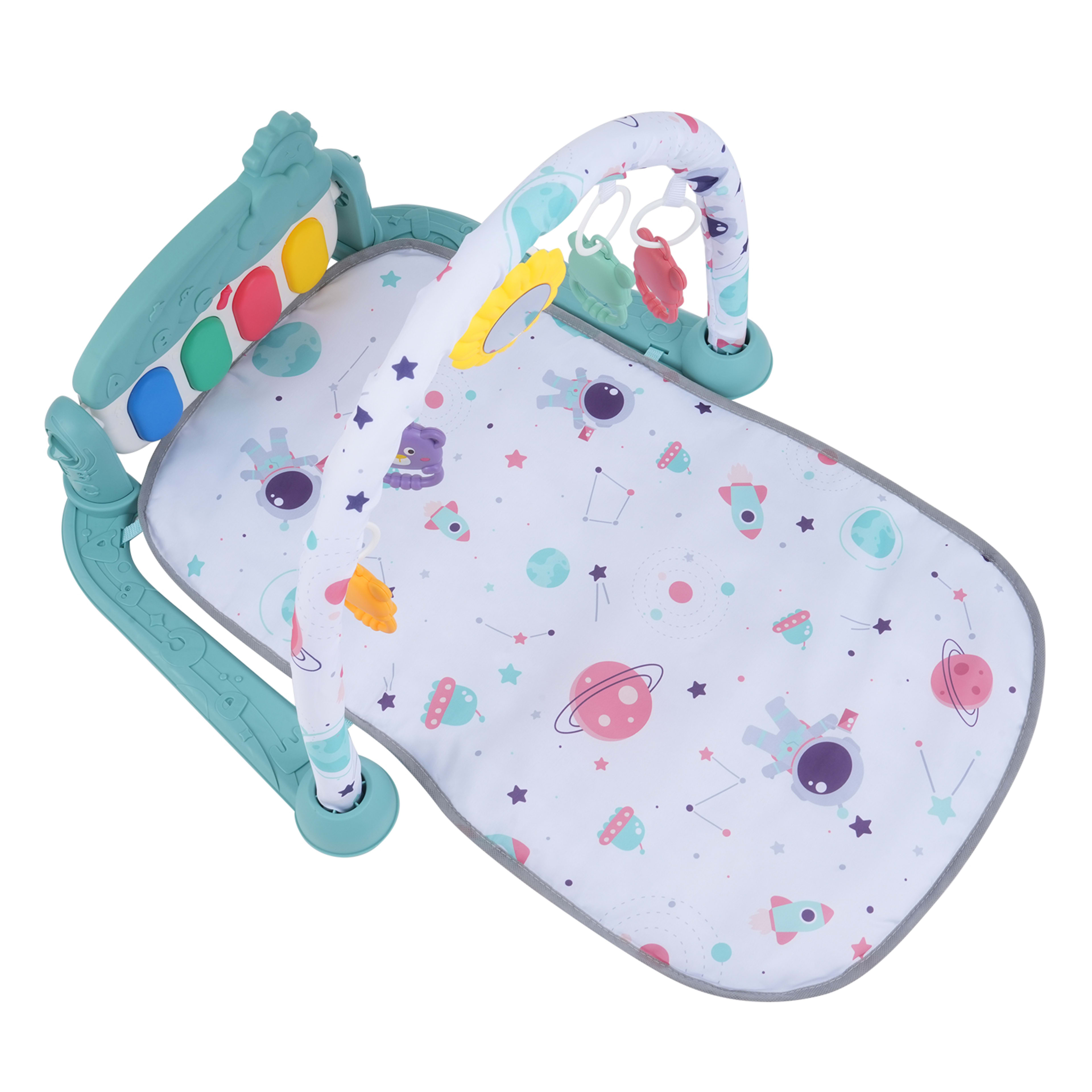 Baby Play Mat With Piano Keyboard &amp; Deatchable Hanging Toys, Kick And Play Musical Activity Gym, Tummy Time Crawling 3