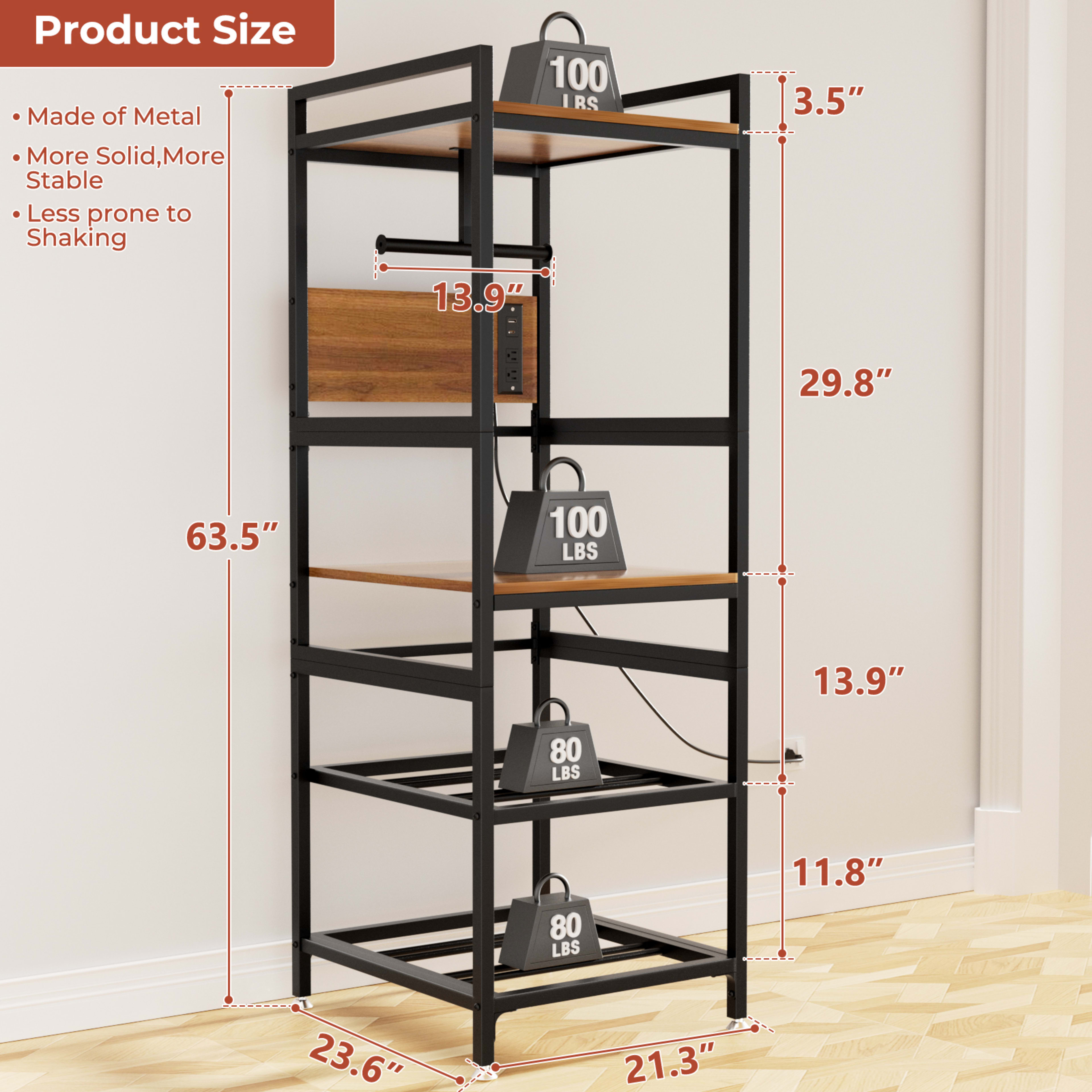 3D Printer Stand With Filament Storage, Heavy-Duty Metal Frame, T-Type Filament Holder, Built-in Power Panel, Open Frame 5