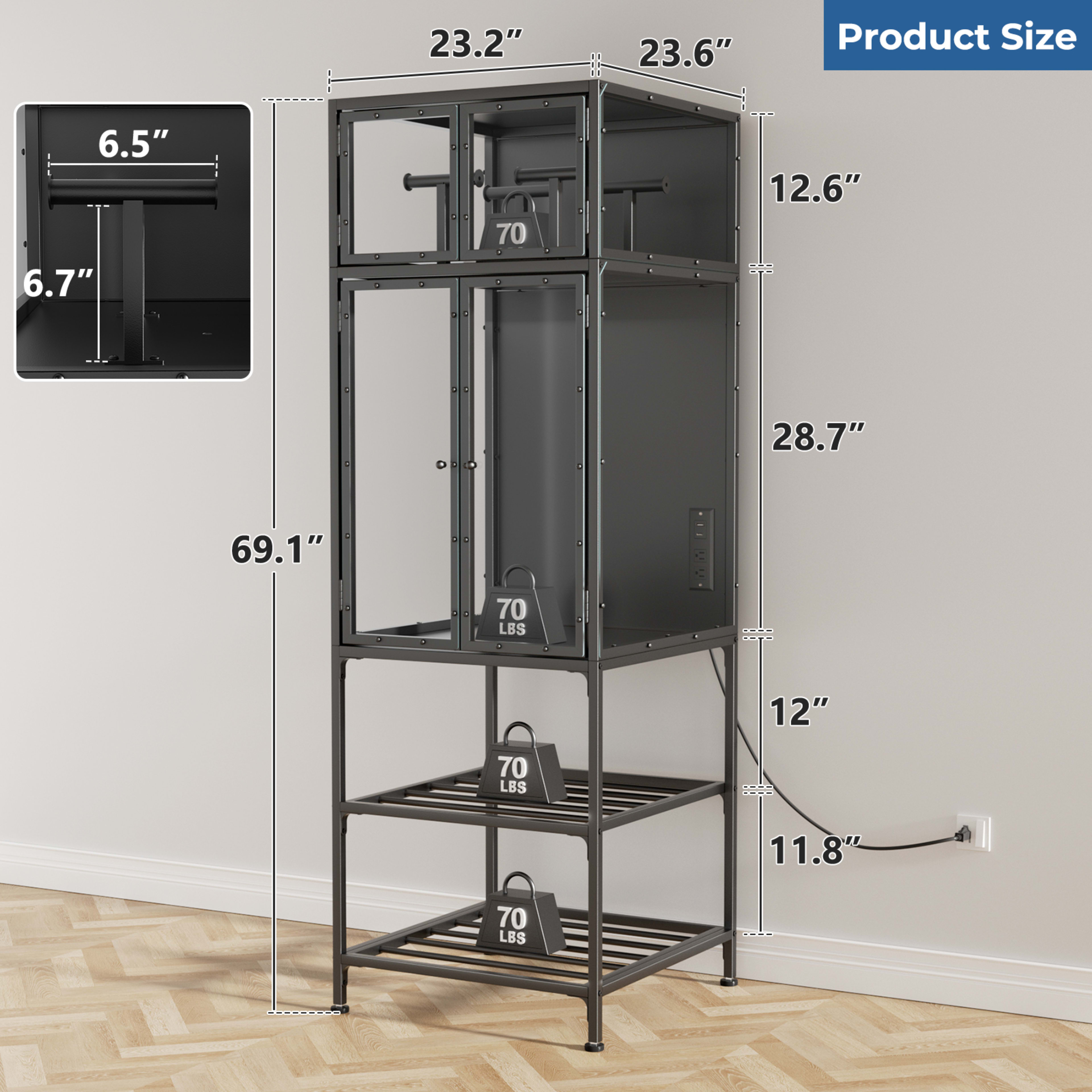 3D Printer Cabinet With Double Layer 3D Printer Filament Storage Rack, T-Shaped Filament Bar & Noise-Reducing, Dust-Proo 5