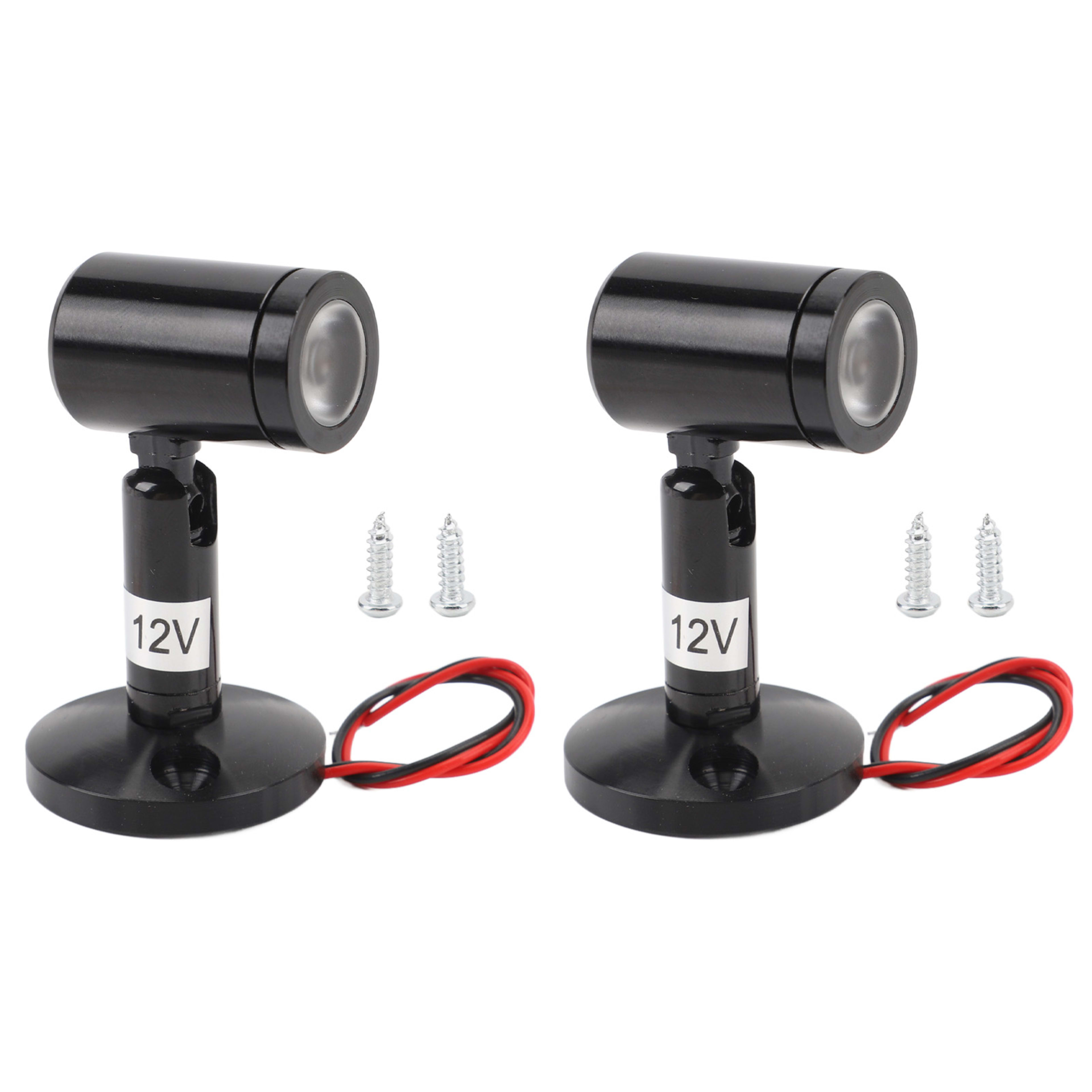 2PCS Mini LED Spot Lights Indoor DC 12V Rotatable LED Accent Spotlight For Jewelry Showcase Display Cabinet Bedside Boat